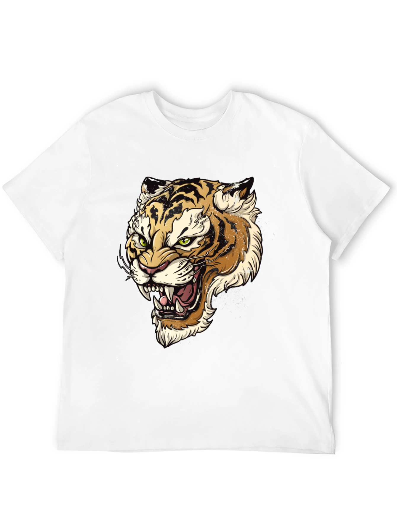 Black Tiger Graphic Print Men's T-Shirt view 12