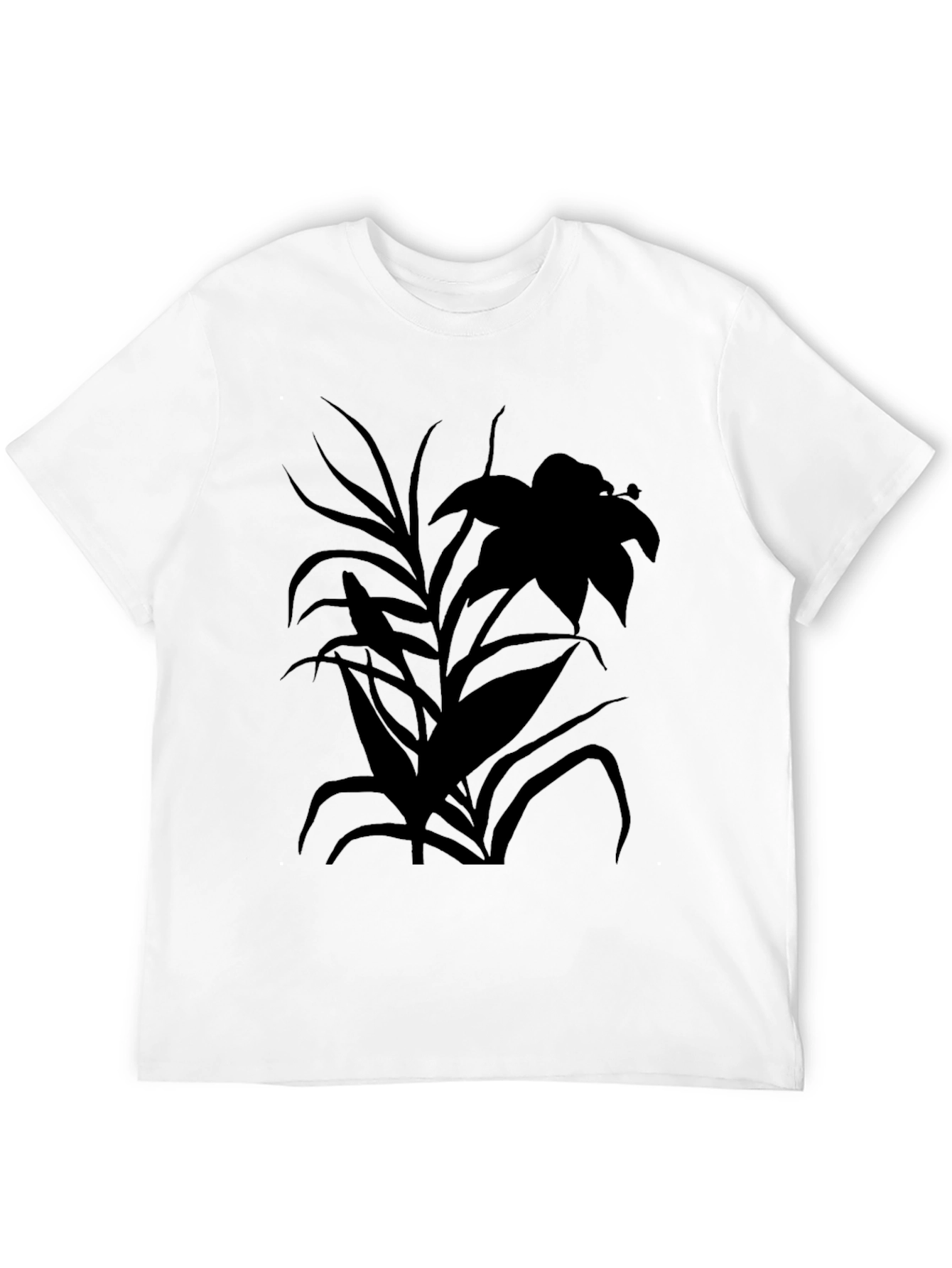 Black Botanical Black Tee - Nature Silhouette T-Shirt view 12