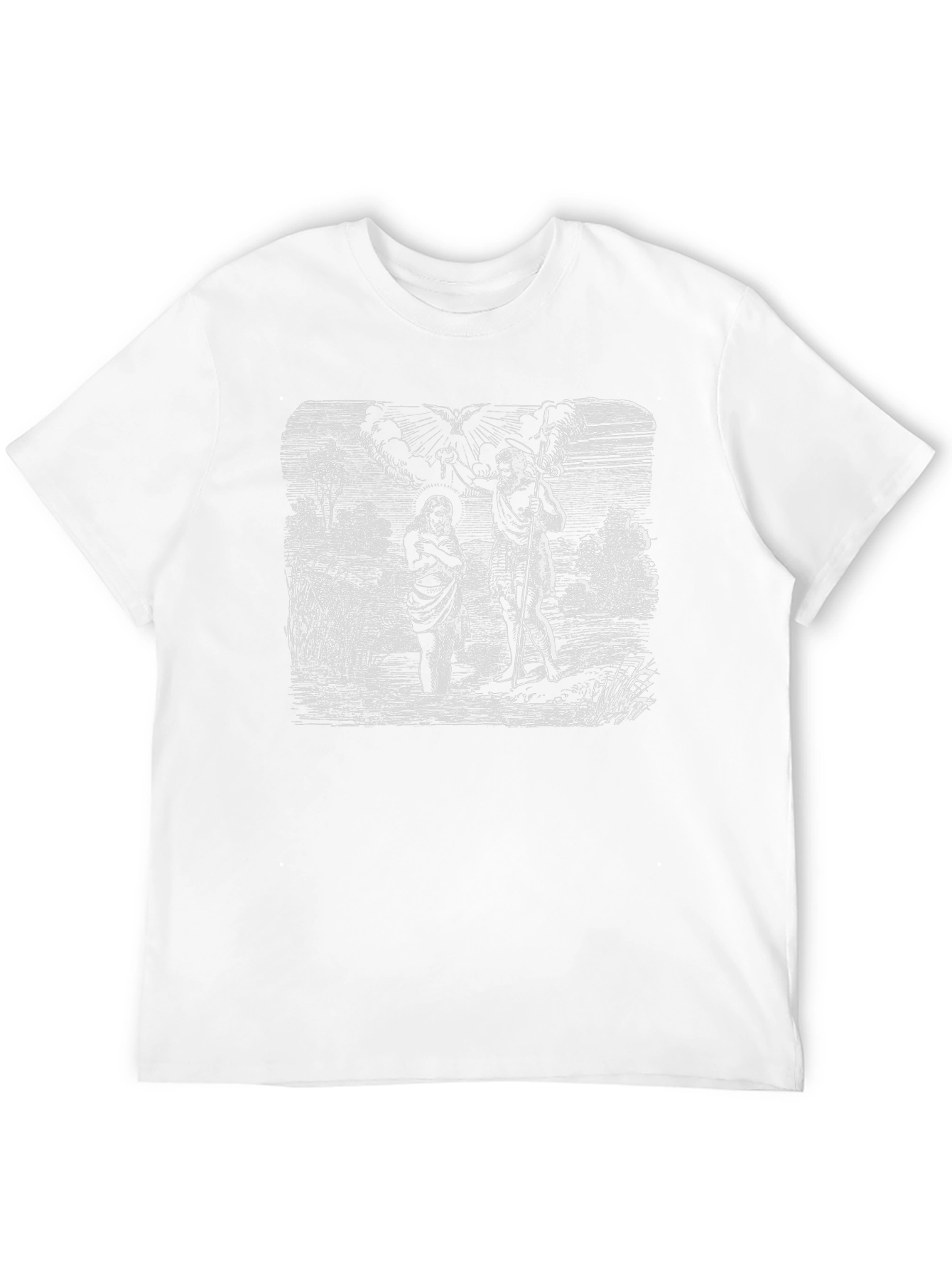 Black Vintage Baptism T-Shirt - Religious Art Tee view 12