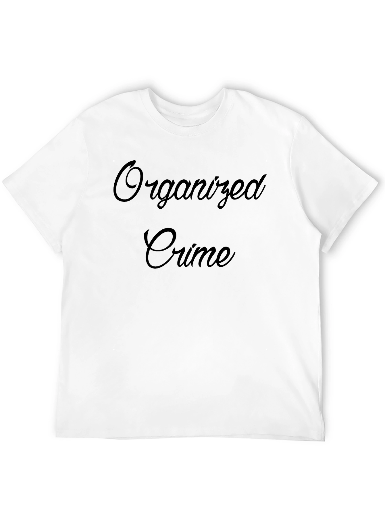Black Organized Crime T-Shirt - Black Crew Neck Tee view 12