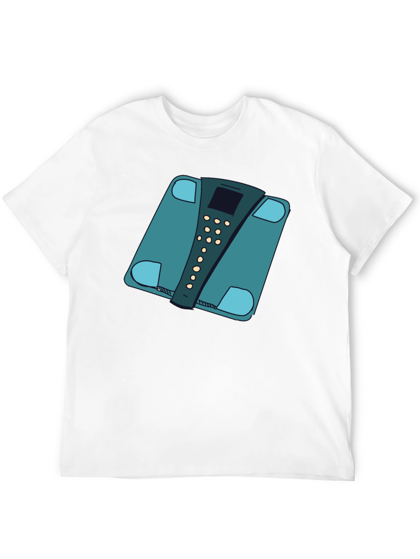 Black Funny Weight Scale Graphic Tee - Black Casual T-Shirt view 12