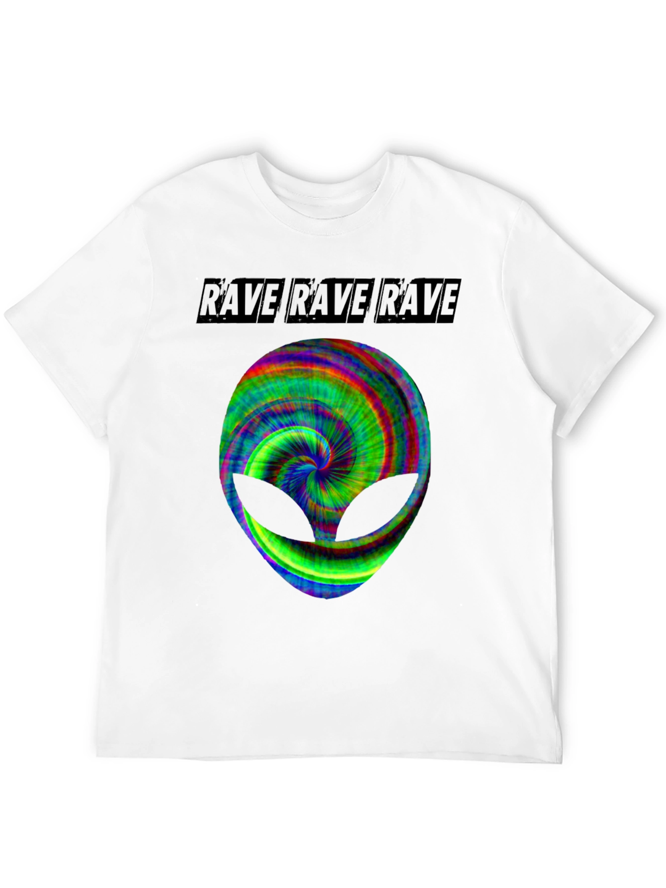 Black Rave Alien Graphic Tee - Black Cotton T-Shirt view 12