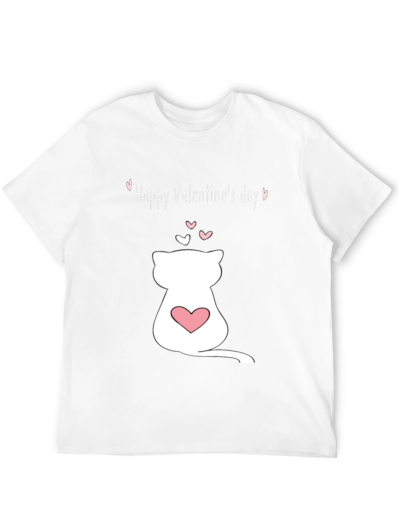 Black Cat Valentine's Day T-Shirt - Black Crew Neck view 12