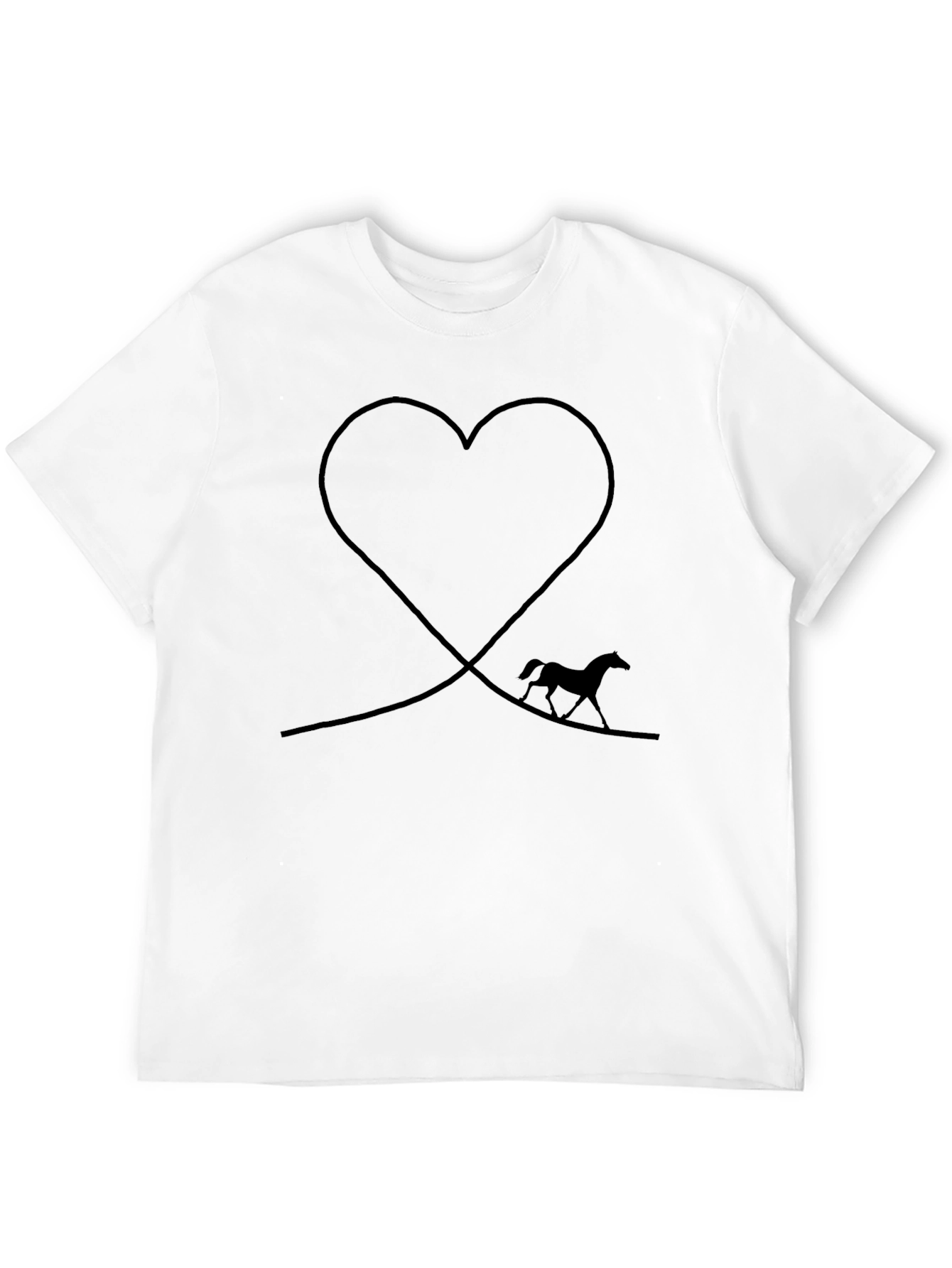 Black Horse & Heart Graphic T-Shirt - Black view 12