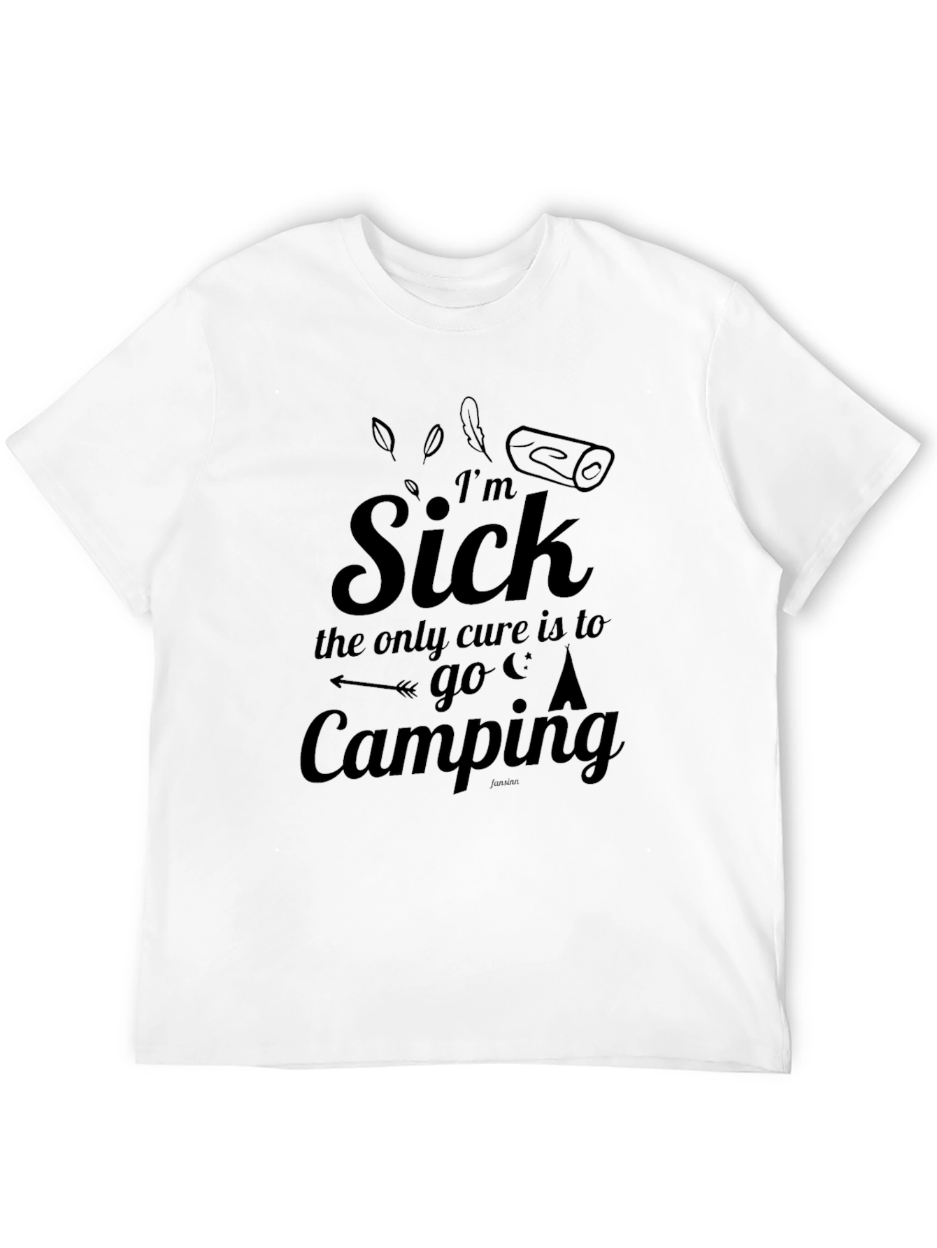 Black Camping Cure Tee: I'm Sick, Let's Camp! view 12