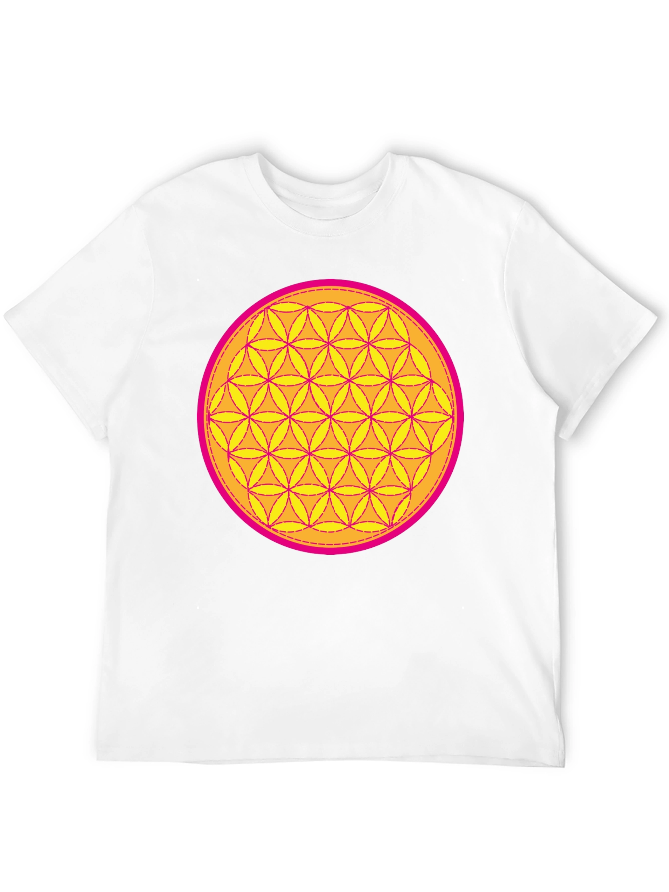Black Sacred Geometry Flower of Life T-Shirt view 12