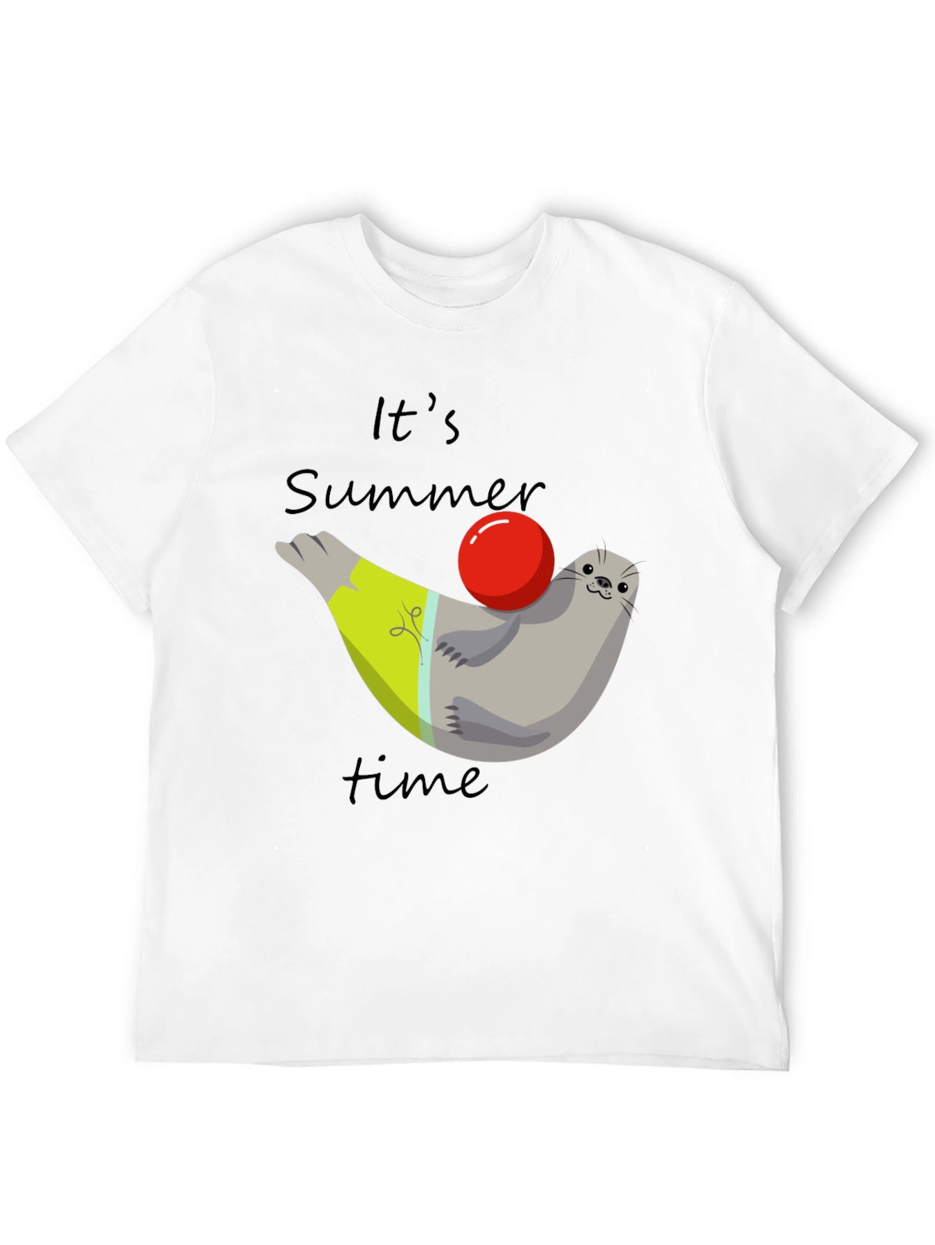 Black Summer Seal T-Shirt - Its Summer Time Tee view 12