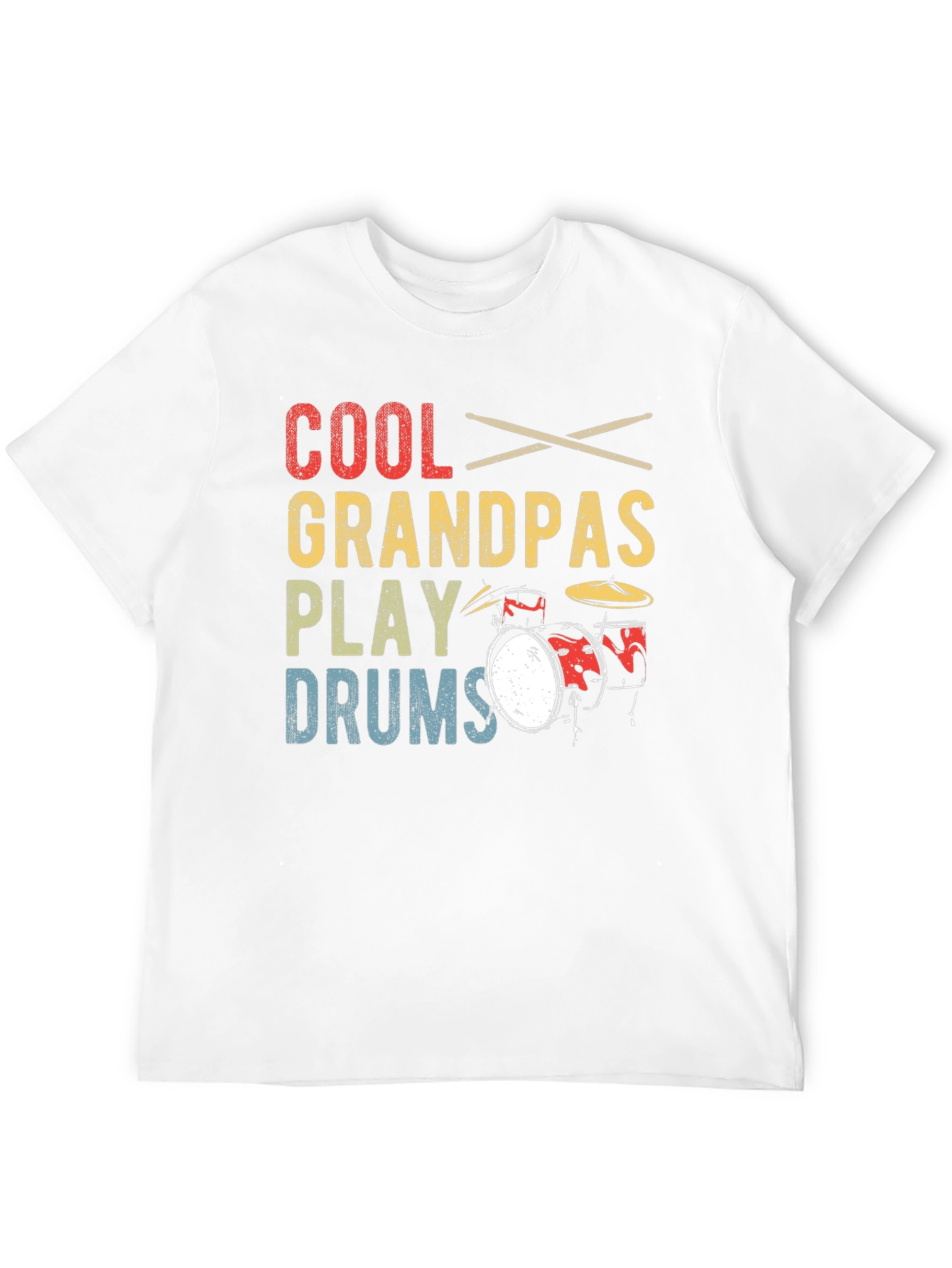 Black Cool Grandpas Play Drums T-Shirt view 12
