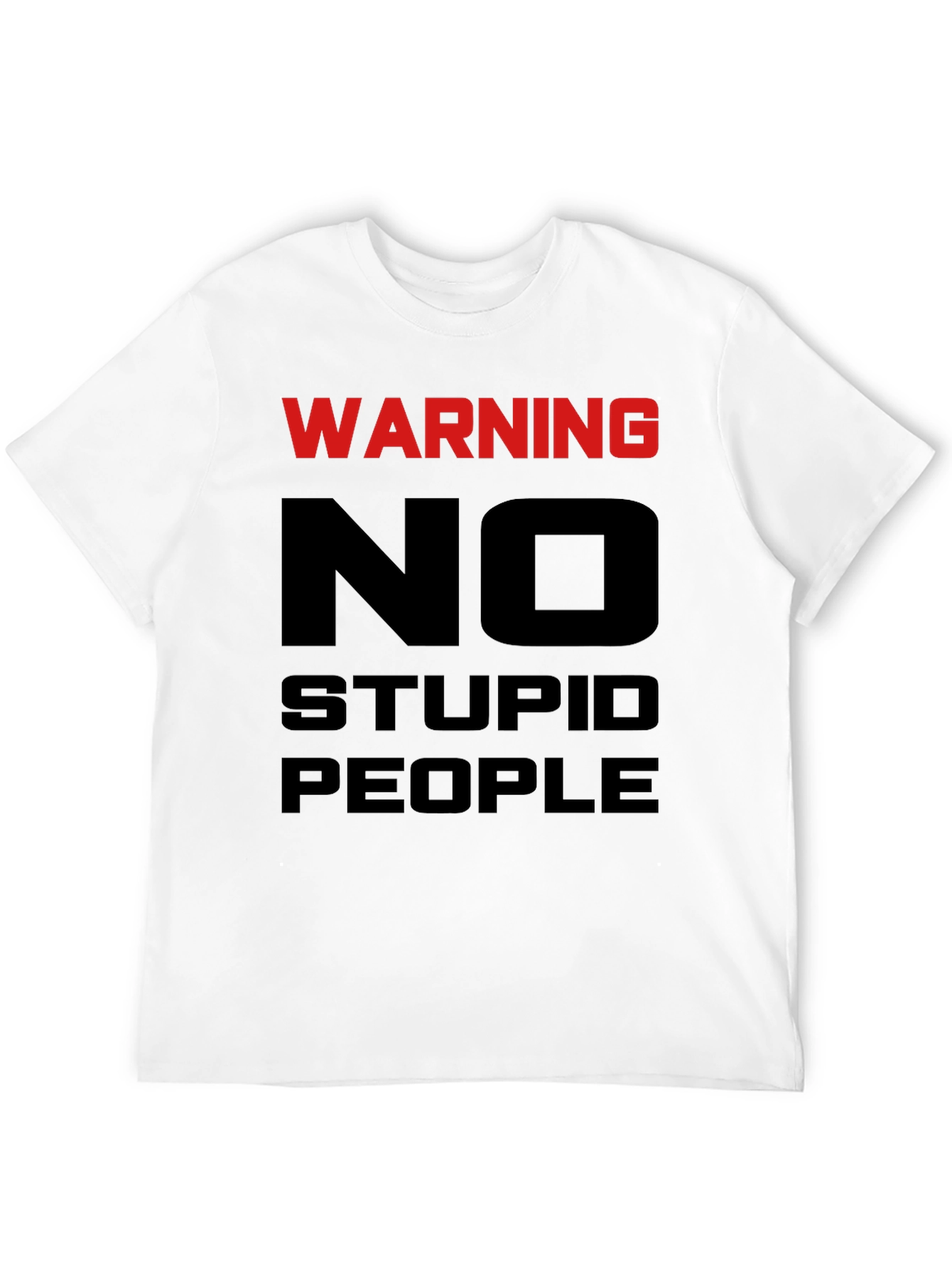 Black Warning No Stupid People Graphic Tee view 12