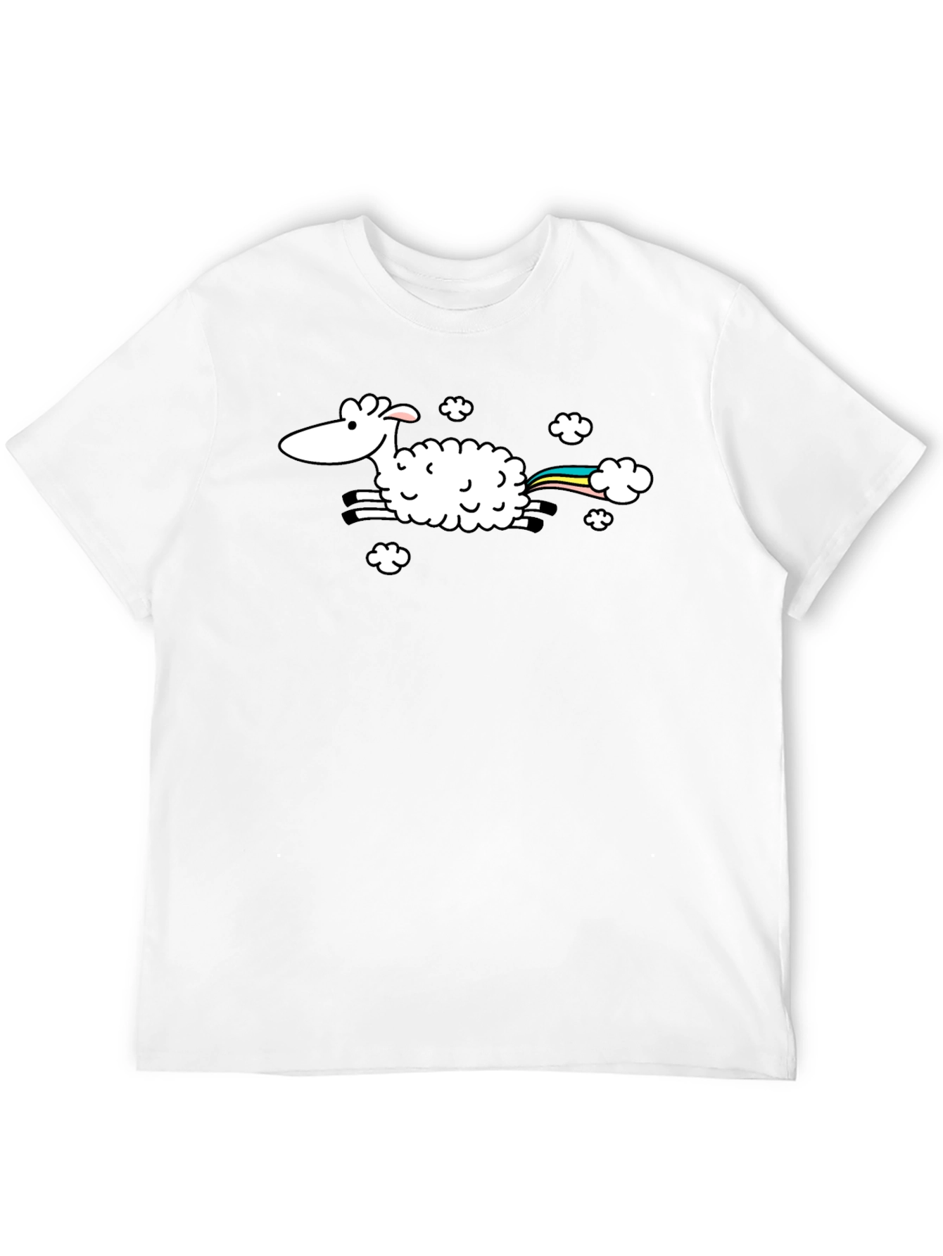 Black Rainbow Sheep T-Shirt - Black Cotton Tee view 12