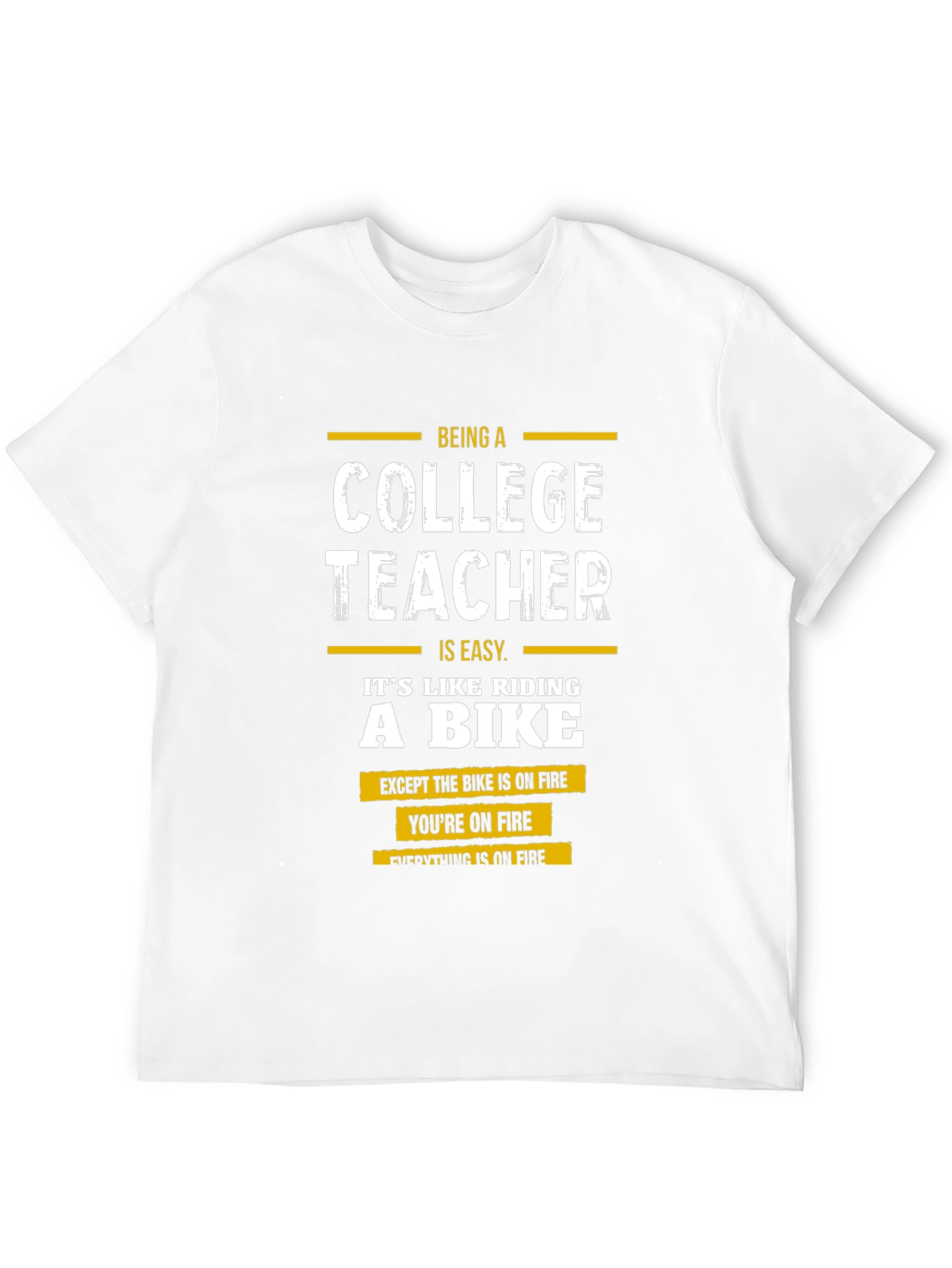 Black College Teacher On Fire Graphic T-Shirt view 12