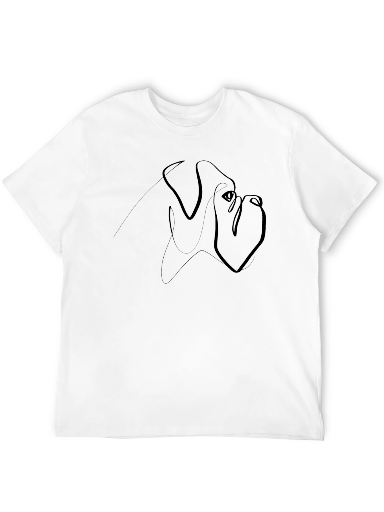 Black Dog Line Art Black T-Shirt - Minimalist Design view 12