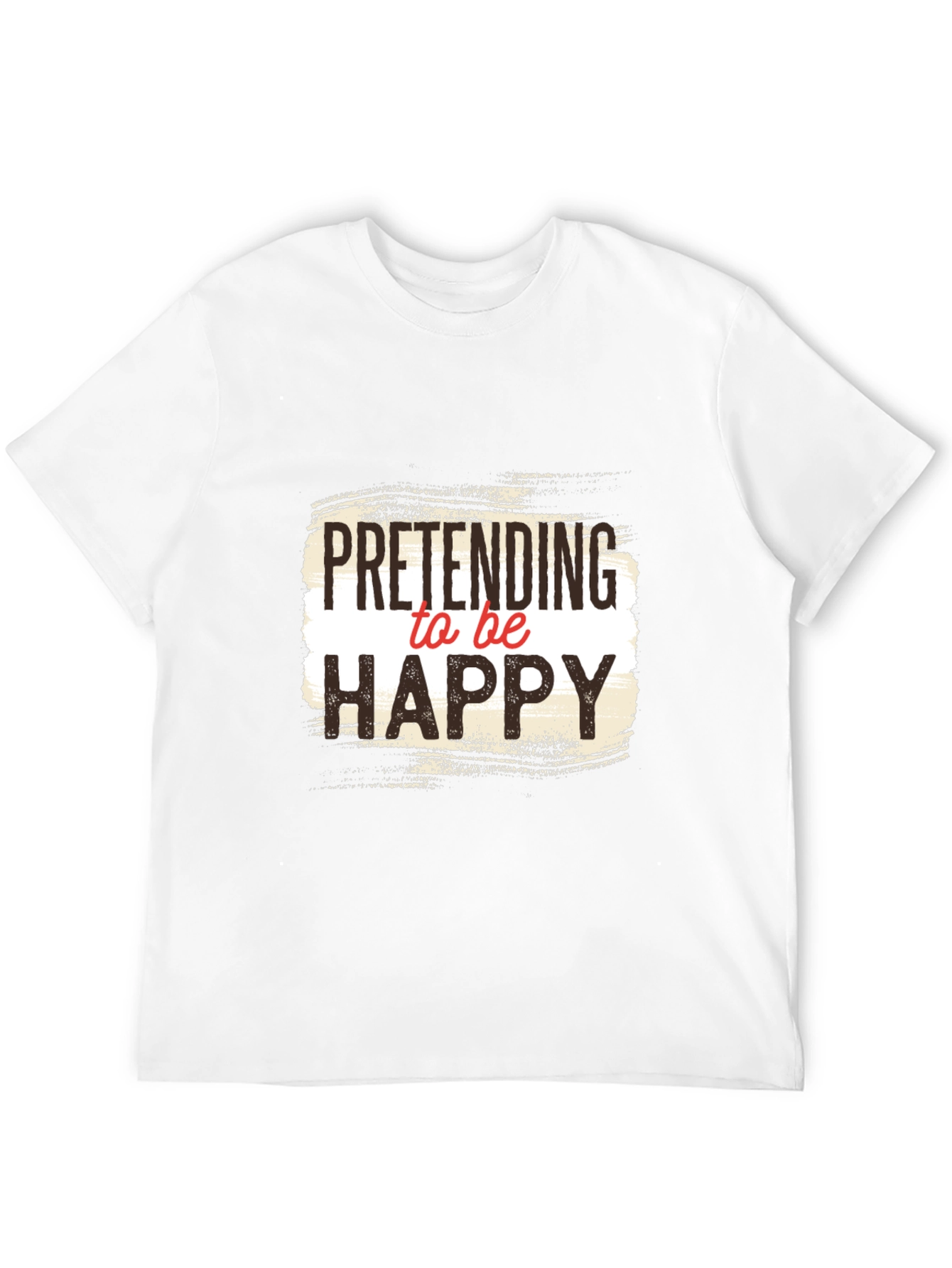 Black Pretending to be Happy Graphic Tee - Unisex Black T-Shirt view 12