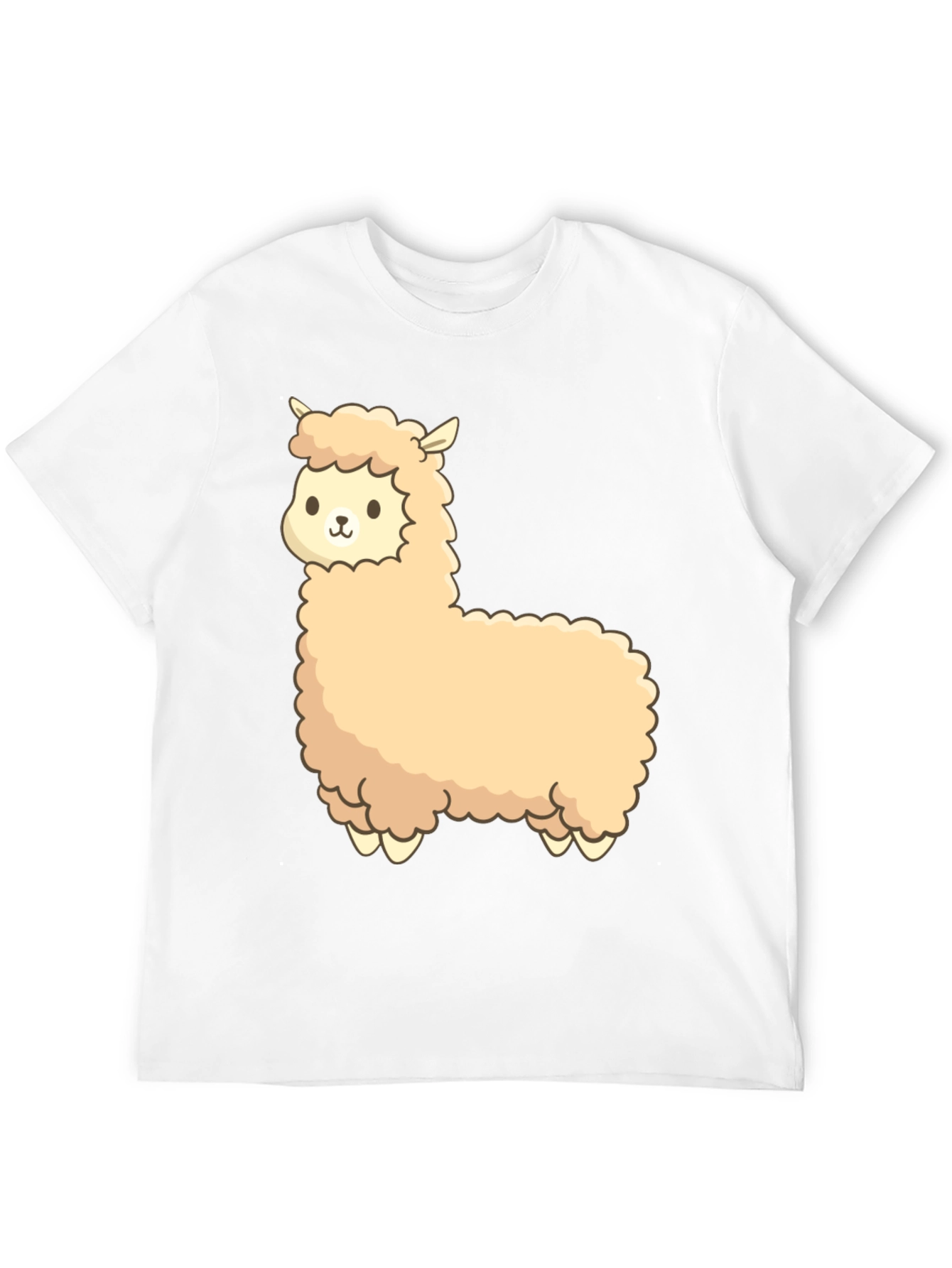 Black Cute Alpaca Graphic Black T-Shirt view 12