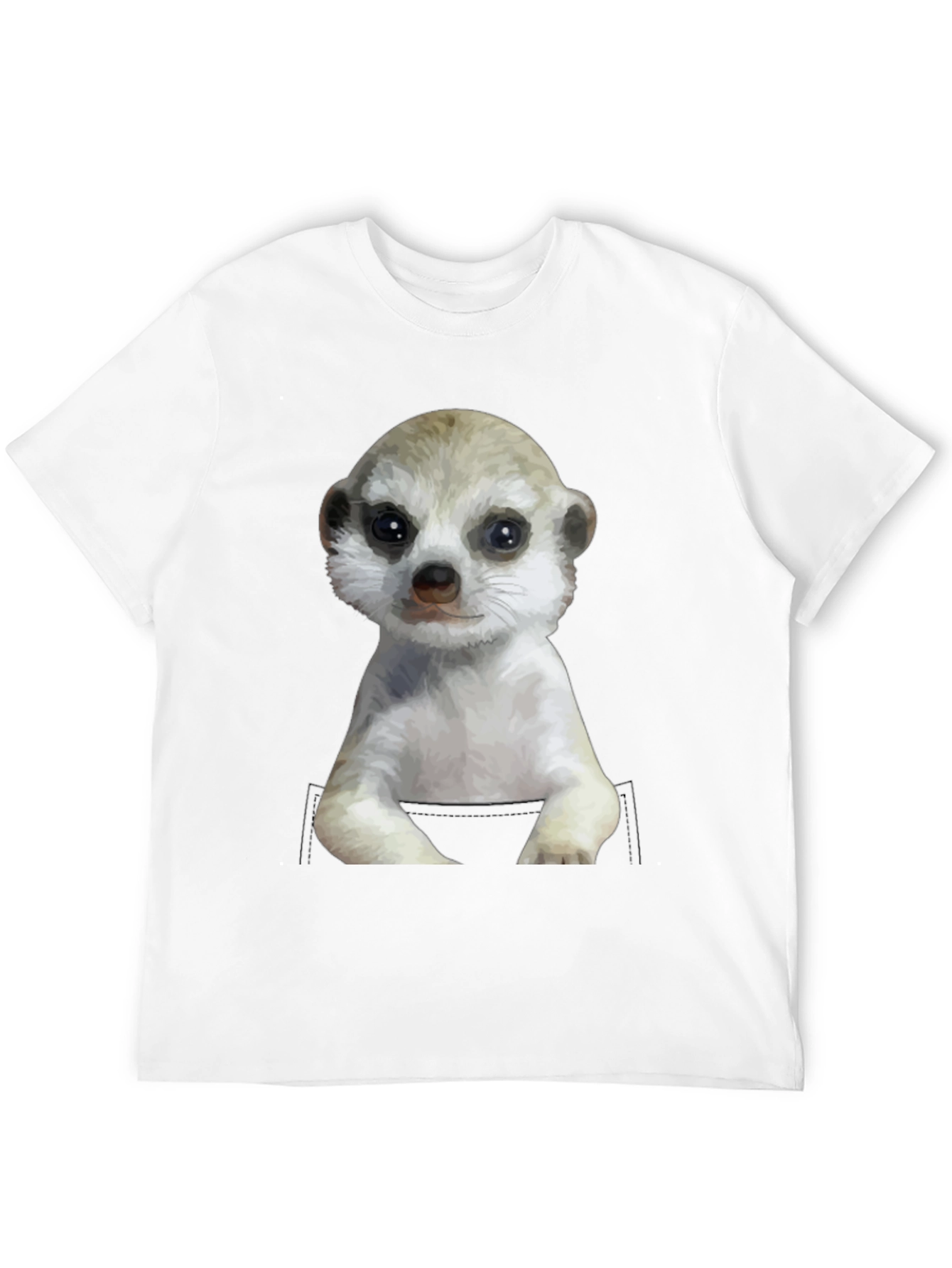 Black Meerkat in Pocket Graphic Tee - Cute Animal T-Shirt view 12