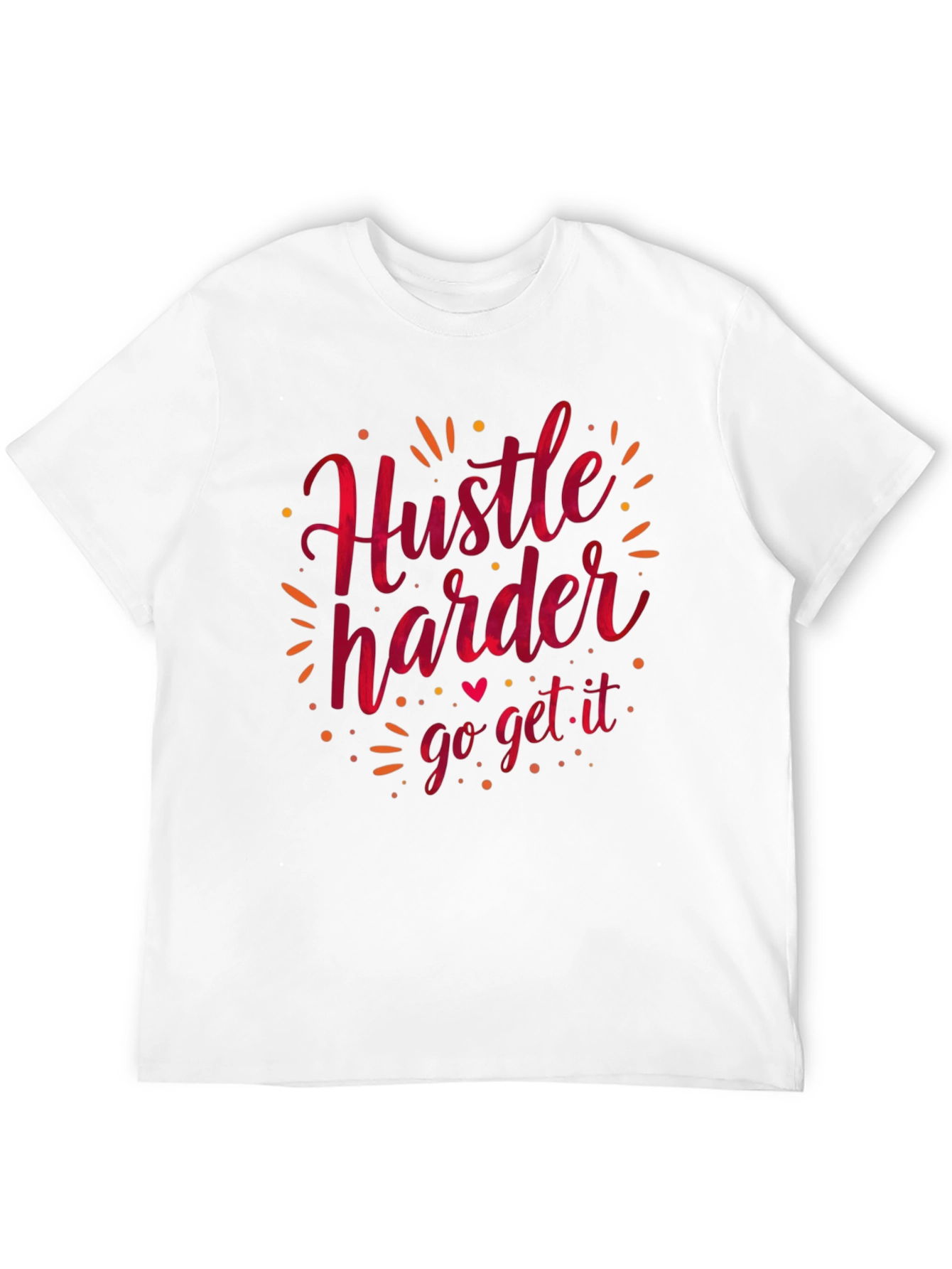 Black Hustle Harder Graphic Tee - Black Casual T-Shirt view 12