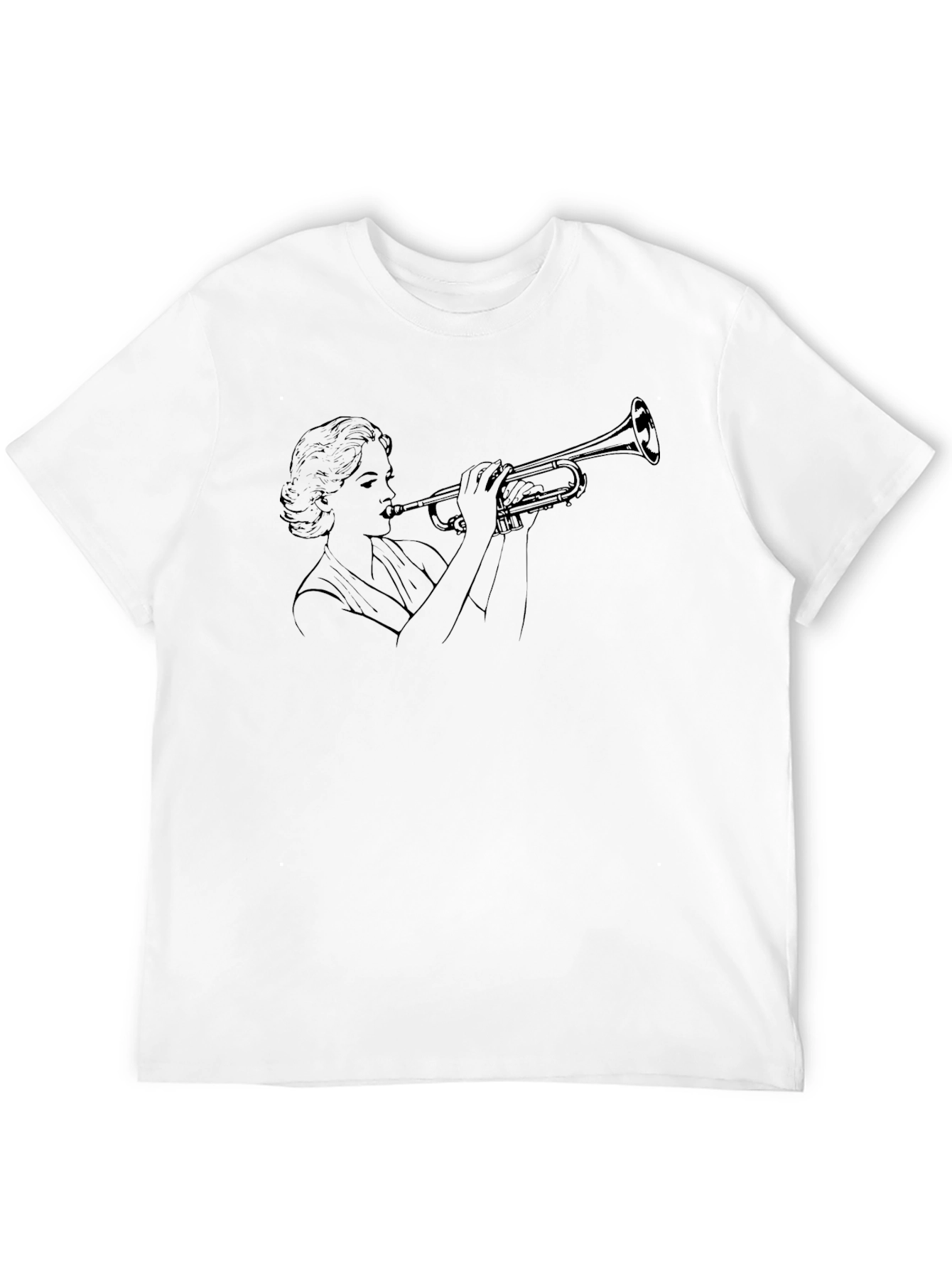 Black Trumpet Woman Black T-Shirt - Unique Musician Tee view 12