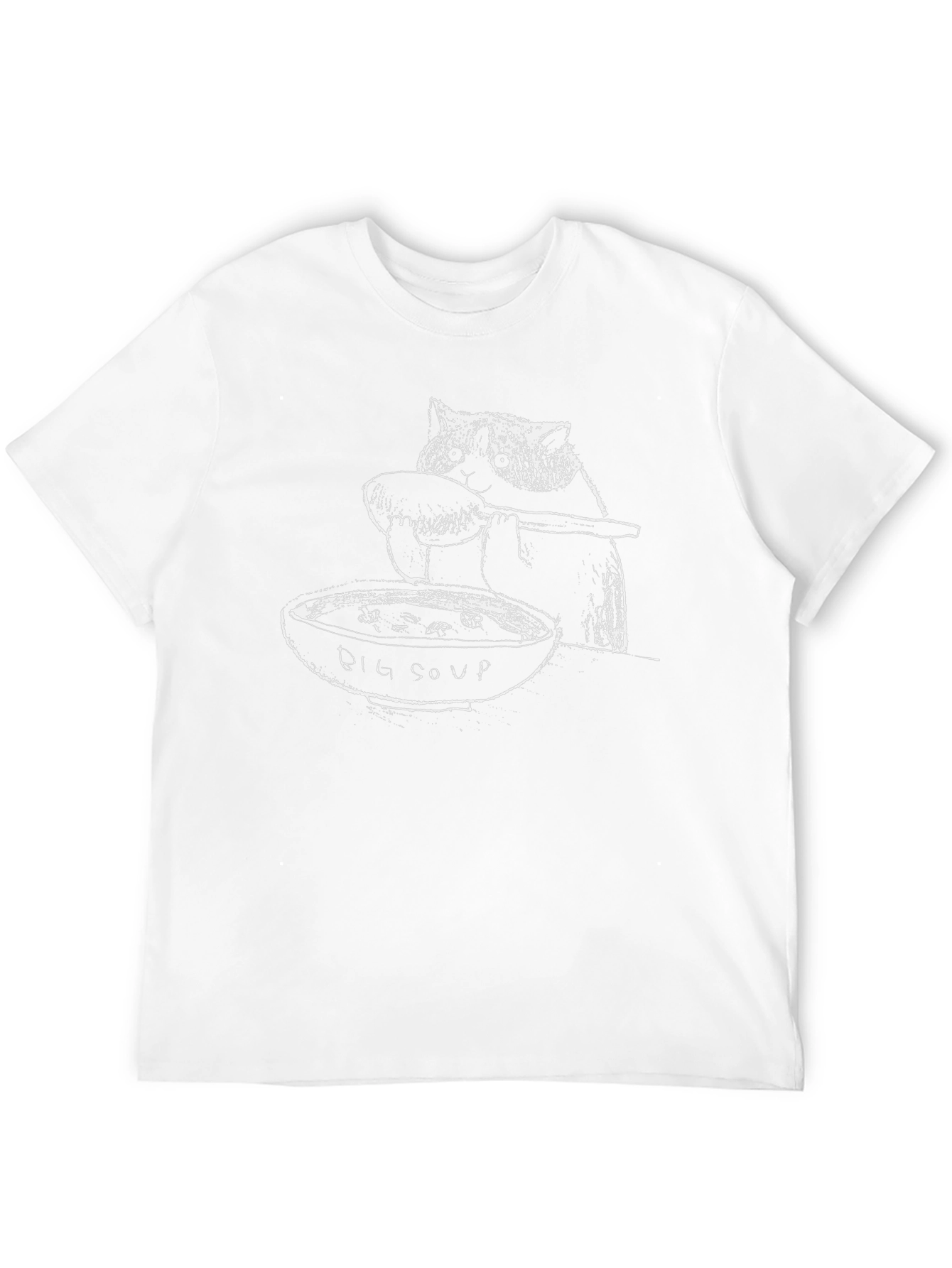 Black Big Soup Cat Graphic Tee - Black Cotton Blend view 12