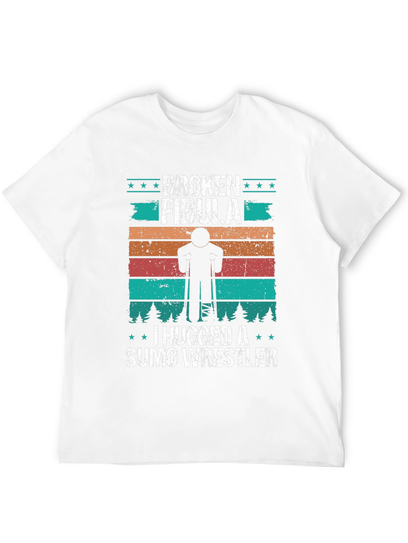 Black Broken Fibula Sumo Wrestler Graphic T-Shirt view 12