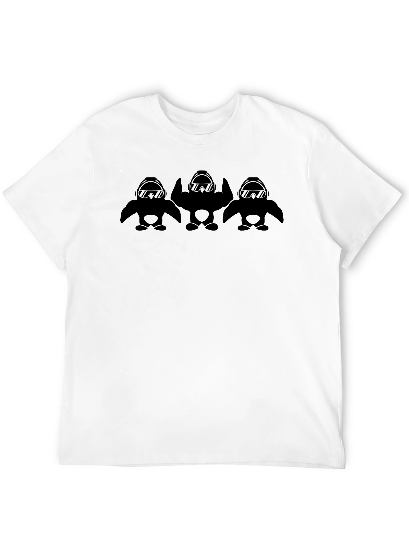 Penguin Squad Black T-Shirt - Cool Graphic Tee - 12