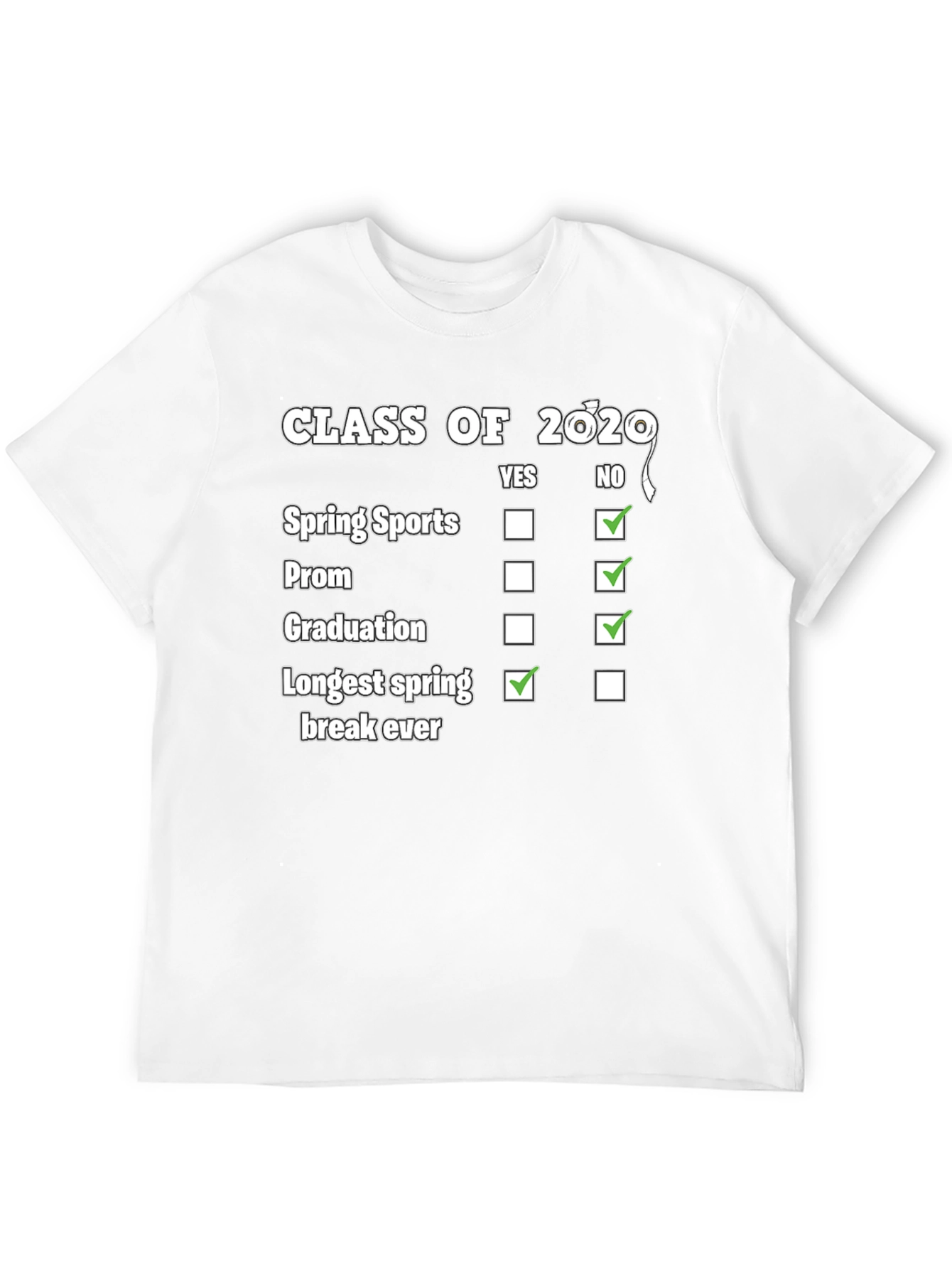 Black Class of 2020 Funny T-Shirt view 12