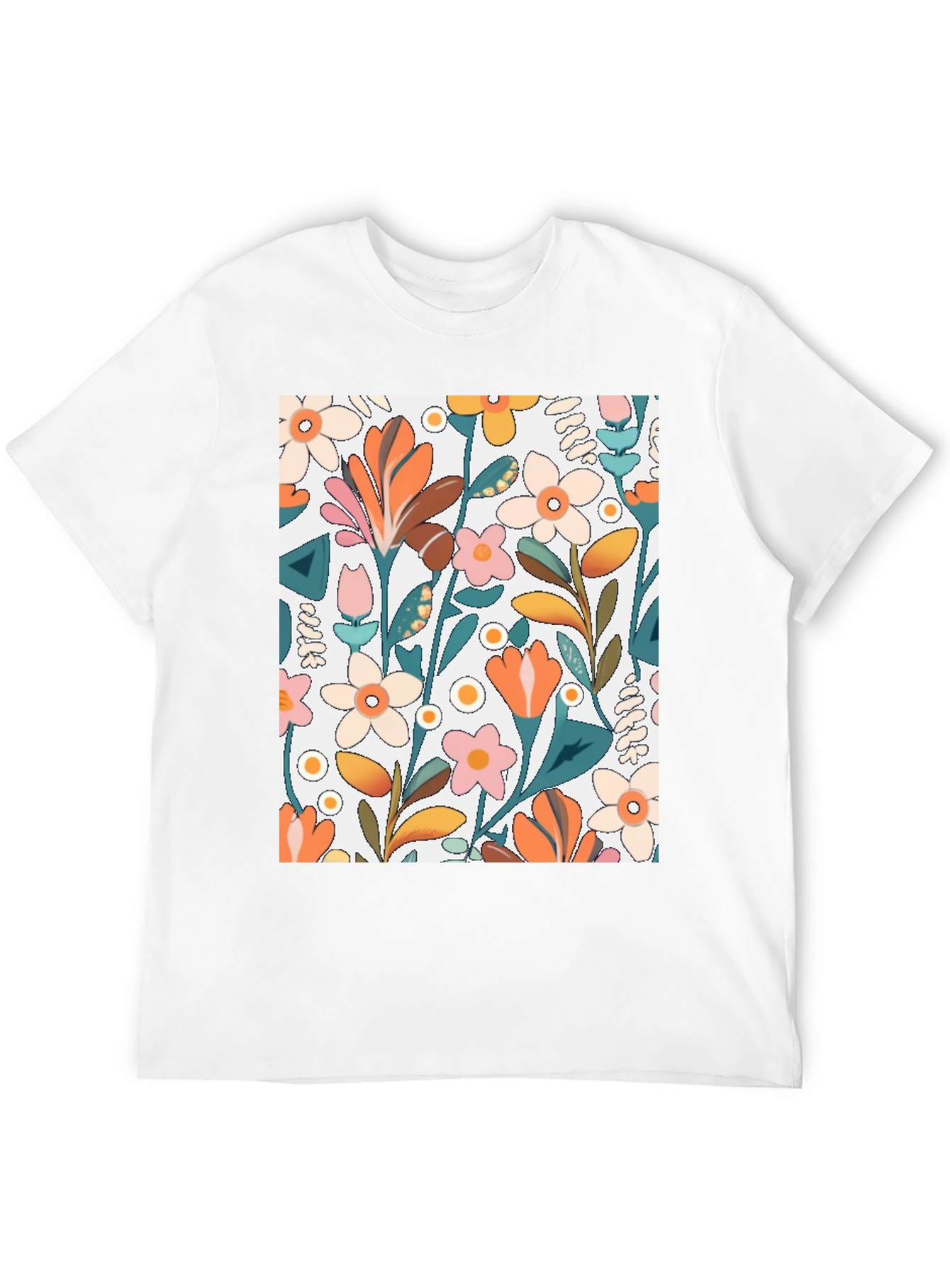 Black Floral Patterned T-Shirt view 12