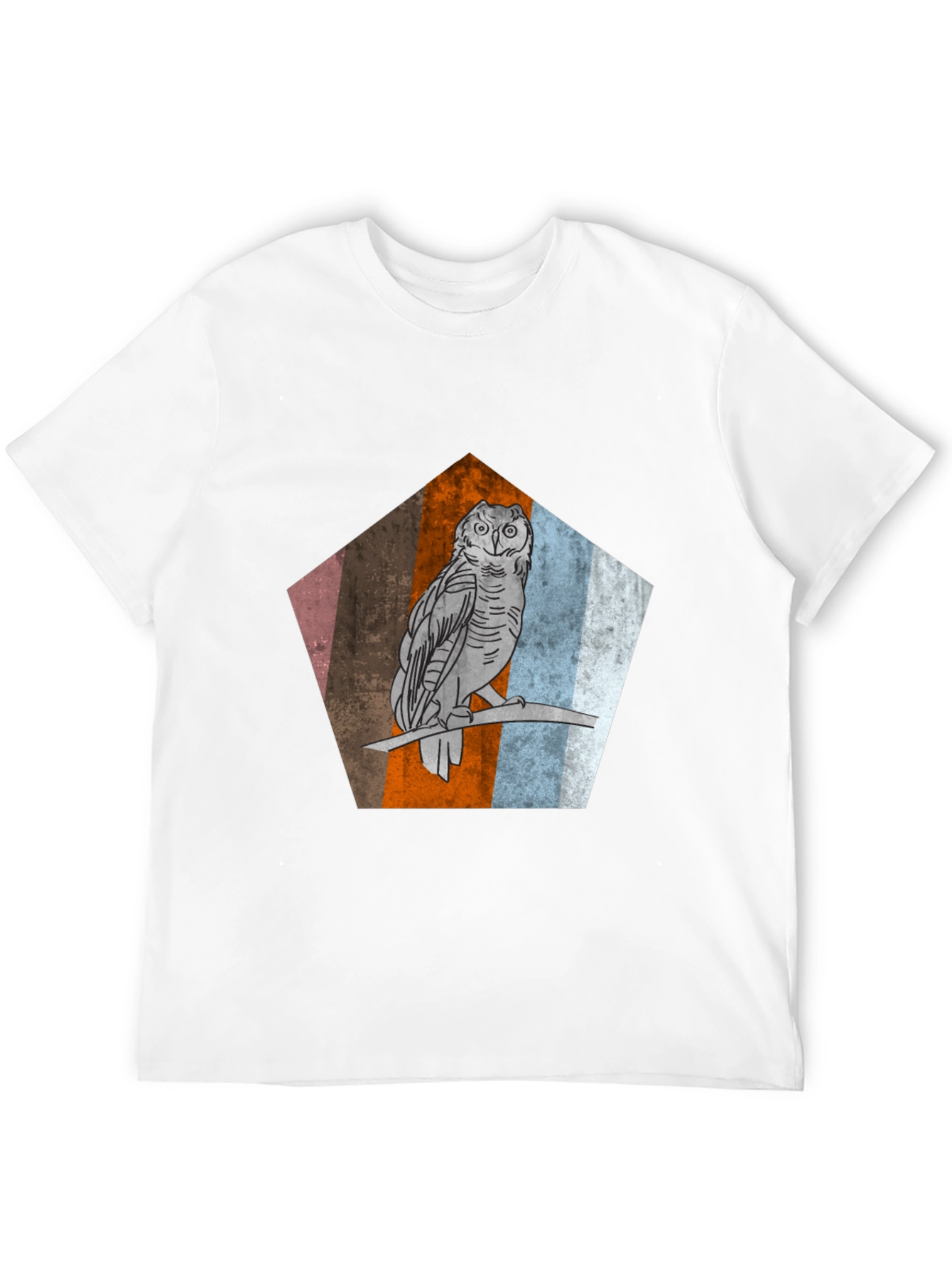 Black Owl Graphic Print Men's Black T-Shirt view 12