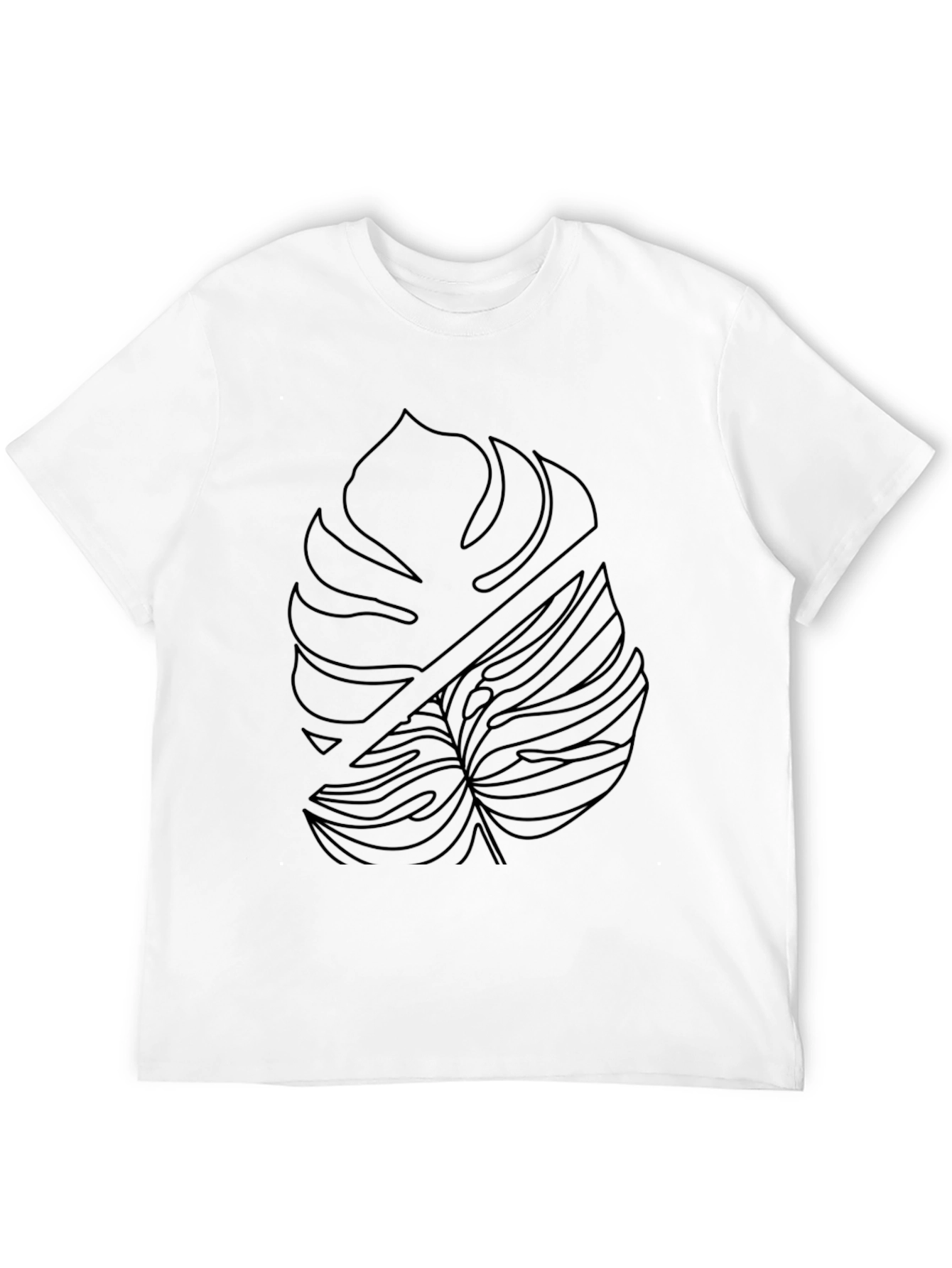 Black Modern Monstera Leaf Graphic Tee - Black view 12