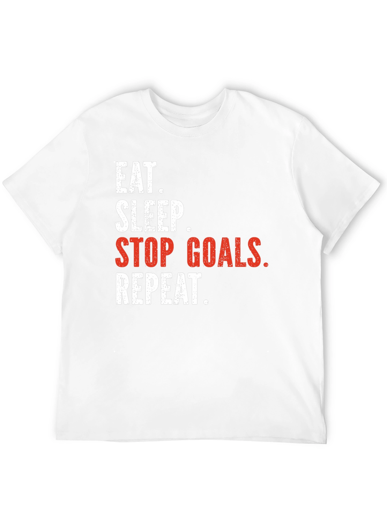 Black Eat Sleep Stop Goals Repeat T-Shirt view 12