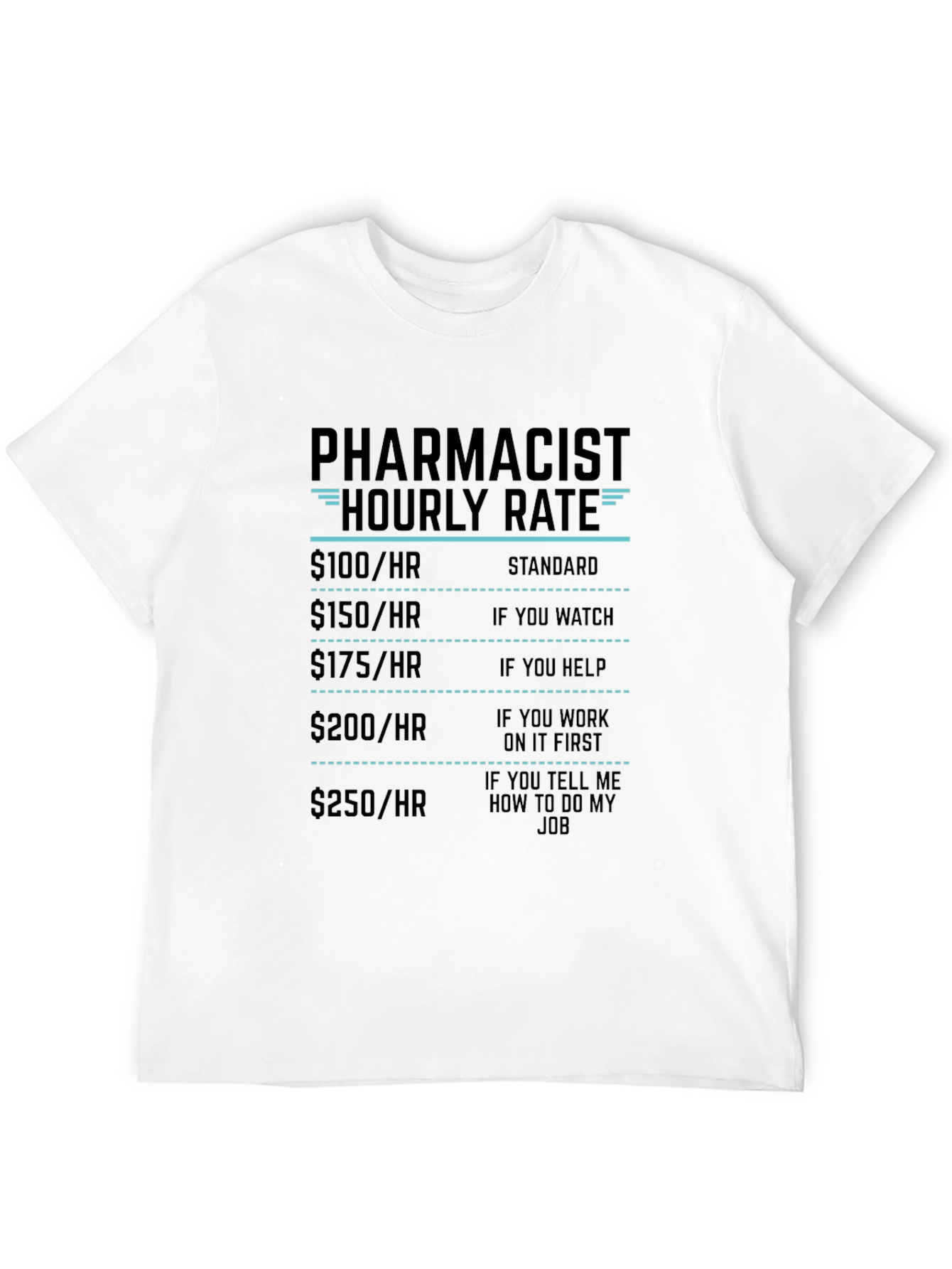Black Pharmacist Hourly Rate Black T-Shirt view 12