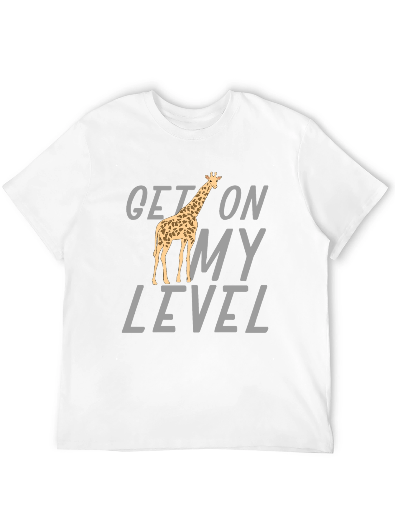 Black Get On My Level Giraffe T-Shirt - Funny Animal Tee view 12
