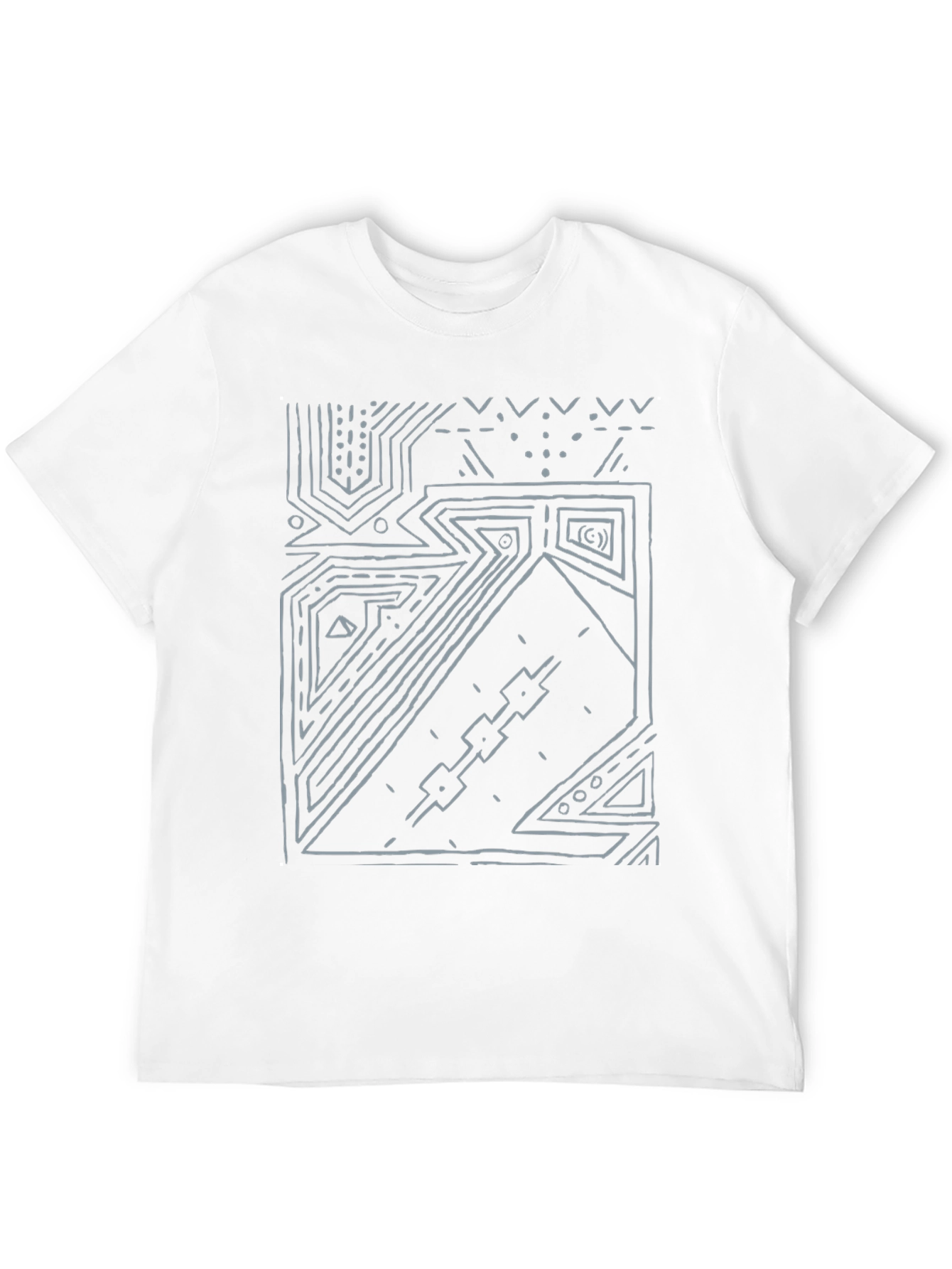 Black Abstract Geometric Black T-Shirt view 12