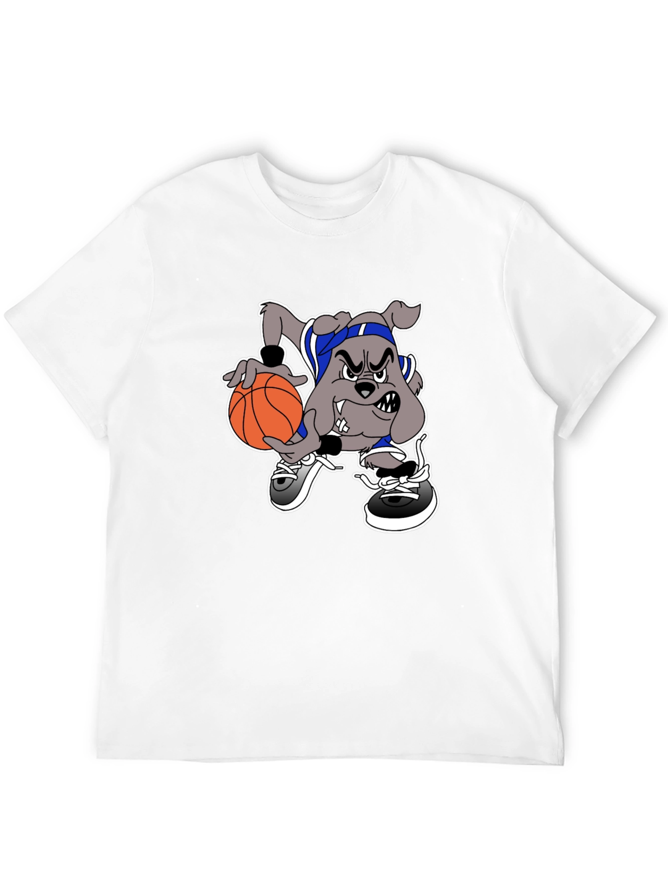 Black Basketball Bulldog Black T-Shirt view 12