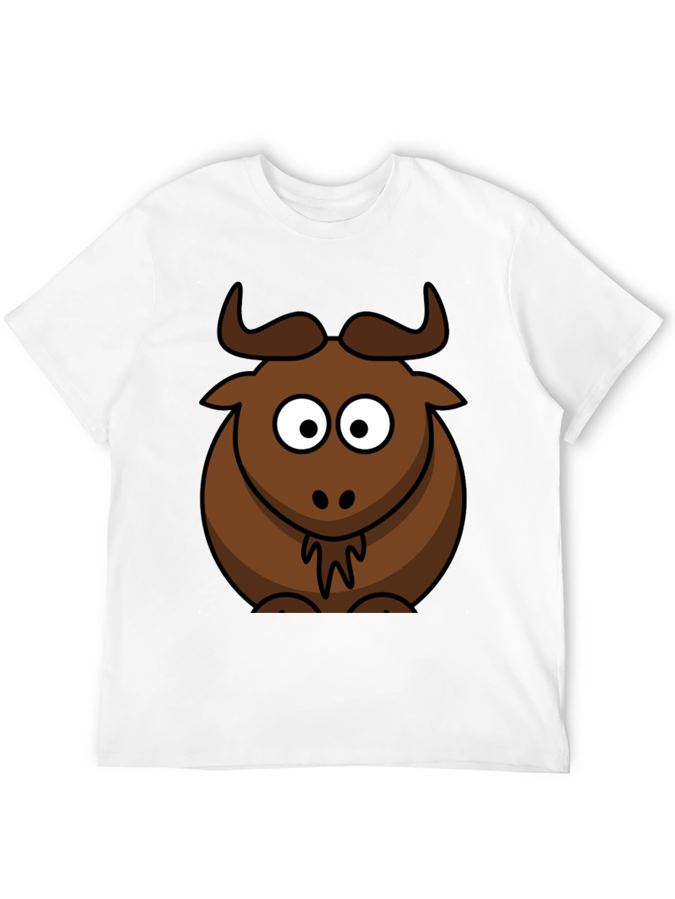 Black Cartoon Bull Graphic Tee - Black Cotton T-Shirt view 12