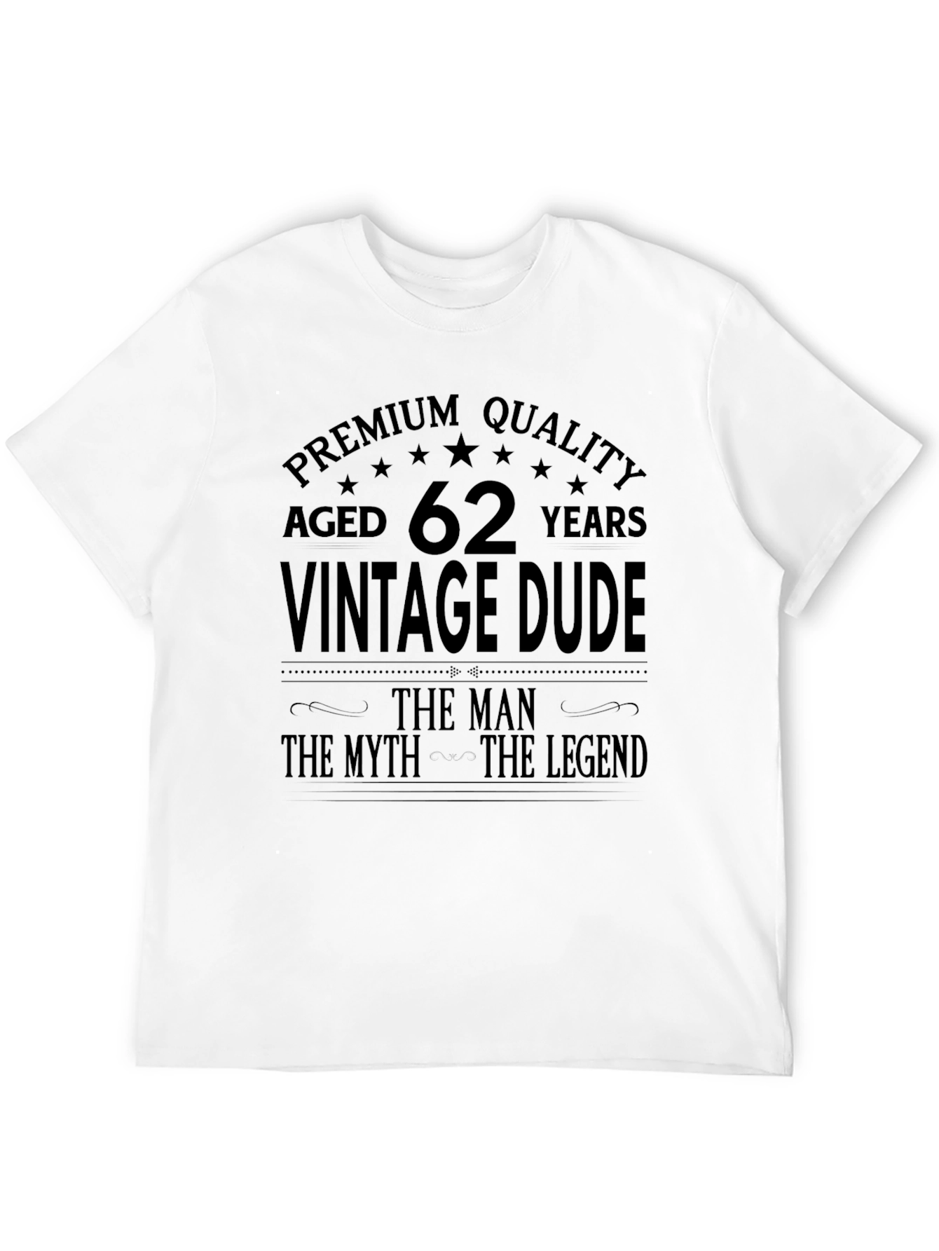 Black Vintage Dude 62 Years Premium Quality Black T-Shirt view 12