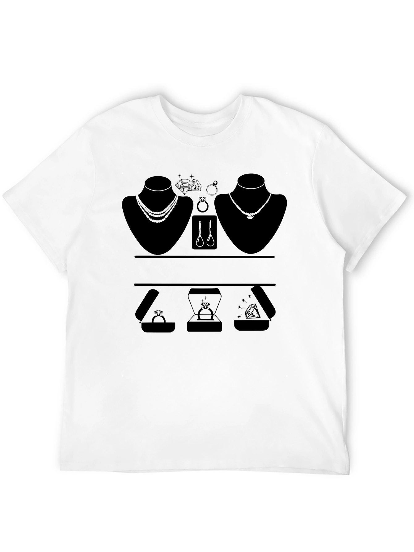 Black Jewelry T-Shirt - Black Unisex Tee view 12