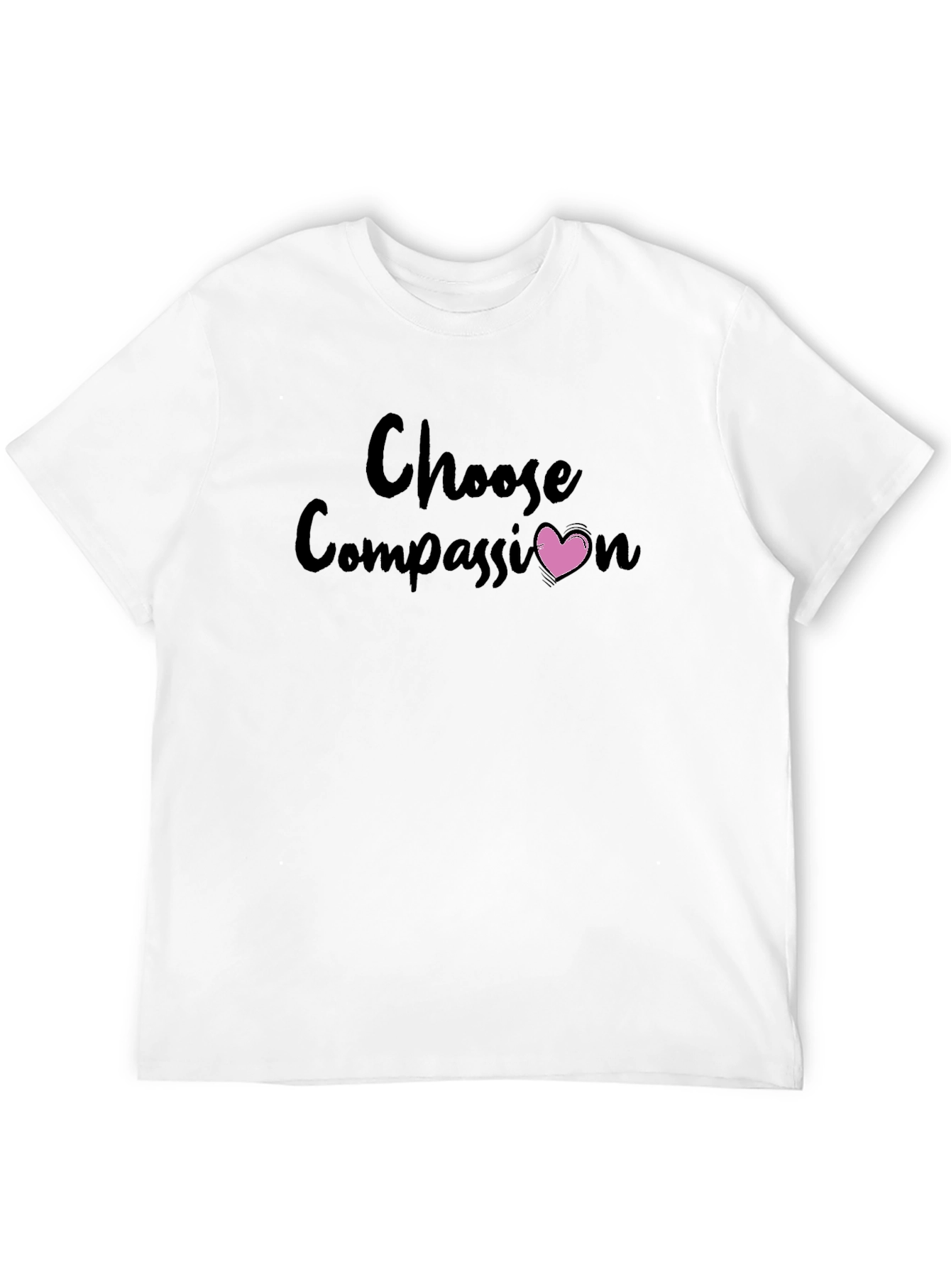 Black Choose Compassion Graphic Tee - Soft Cotton Blend view 12