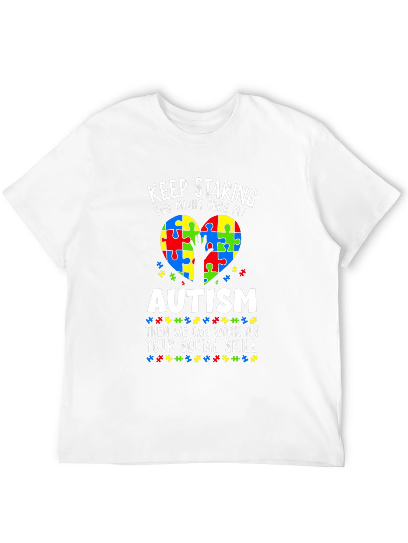 Black Autism Awareness T-Shirt Social Skills view 12