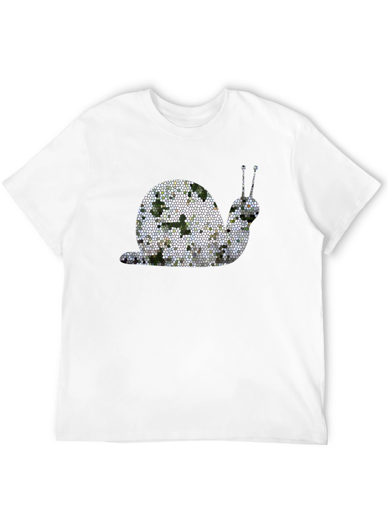 Black Mosaic Snail Graphic Tee - Unique Design view 12
