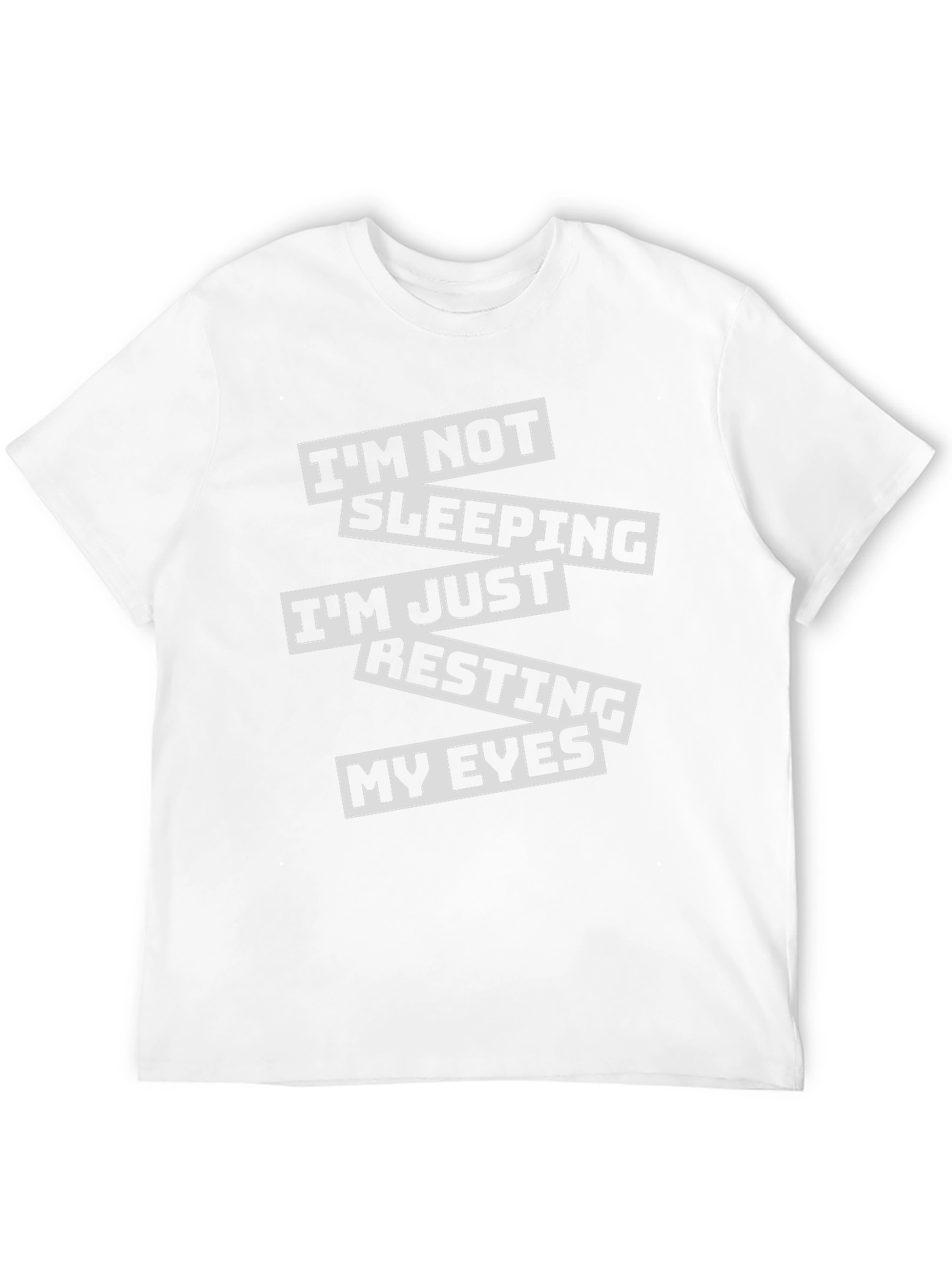 Black Funny I'm Not Sleeping Men's Black T-Shirt view 12