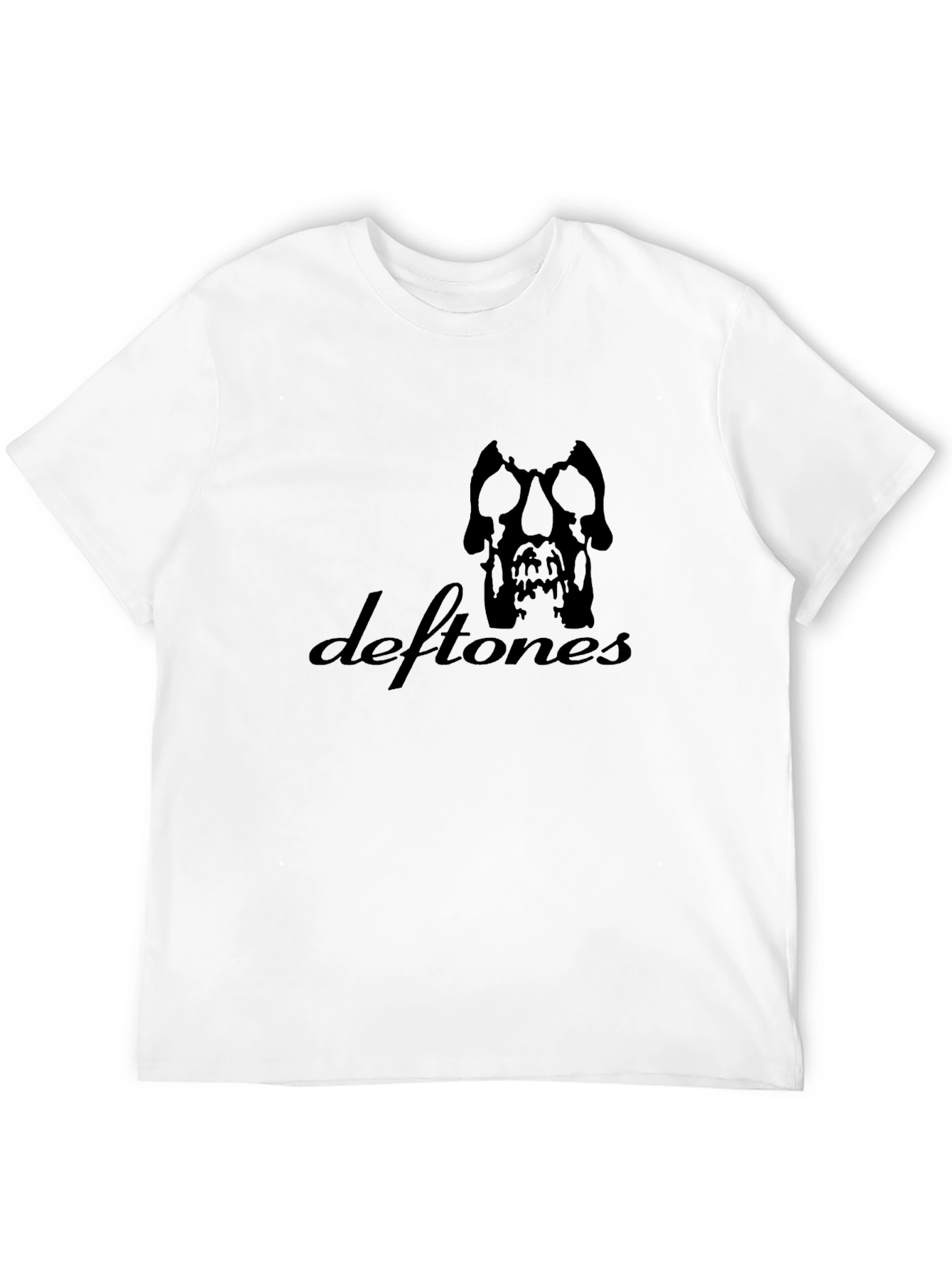 Black Deftones Band Skull Logo Black T-Shirt view 12