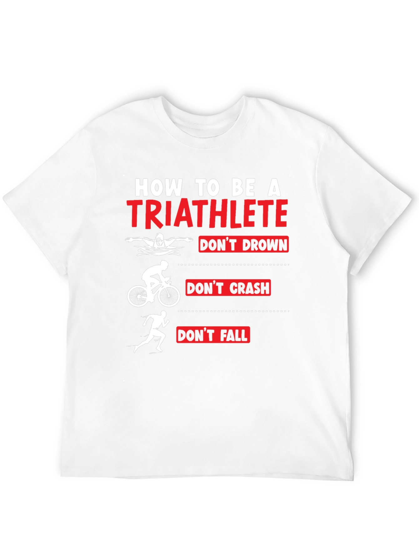 Black Triathlete T-Shirt - Swim Bike Run Funny Tee view 12