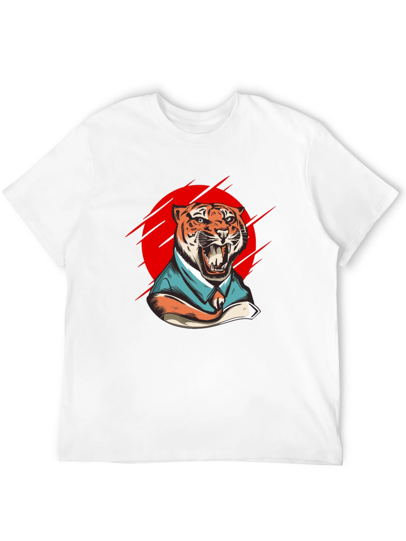 Black Tiger in Suit Graphic T-Shirt - Black view 12