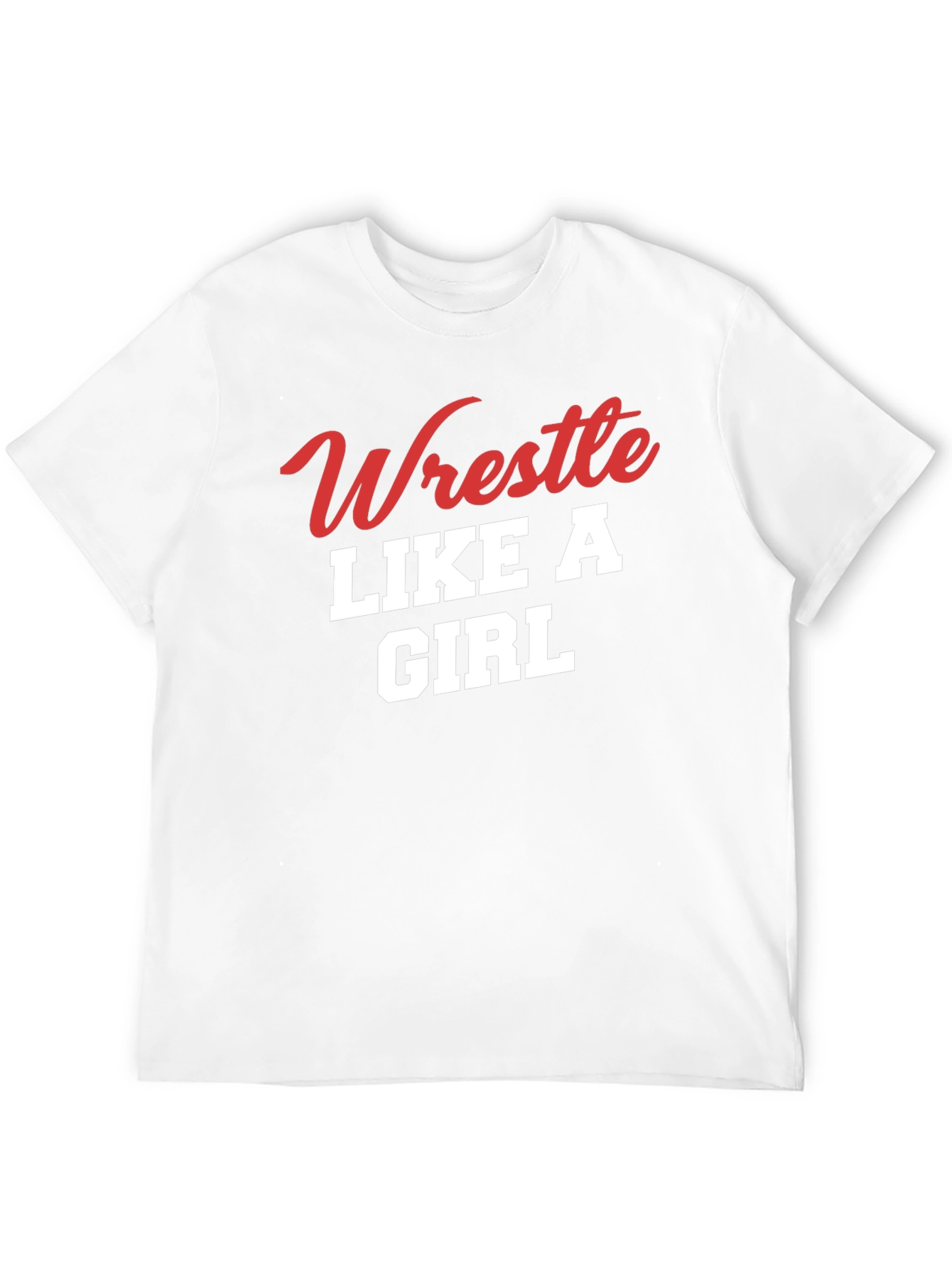 Black Wrestle Like a Girl T-Shirt - Black view 12