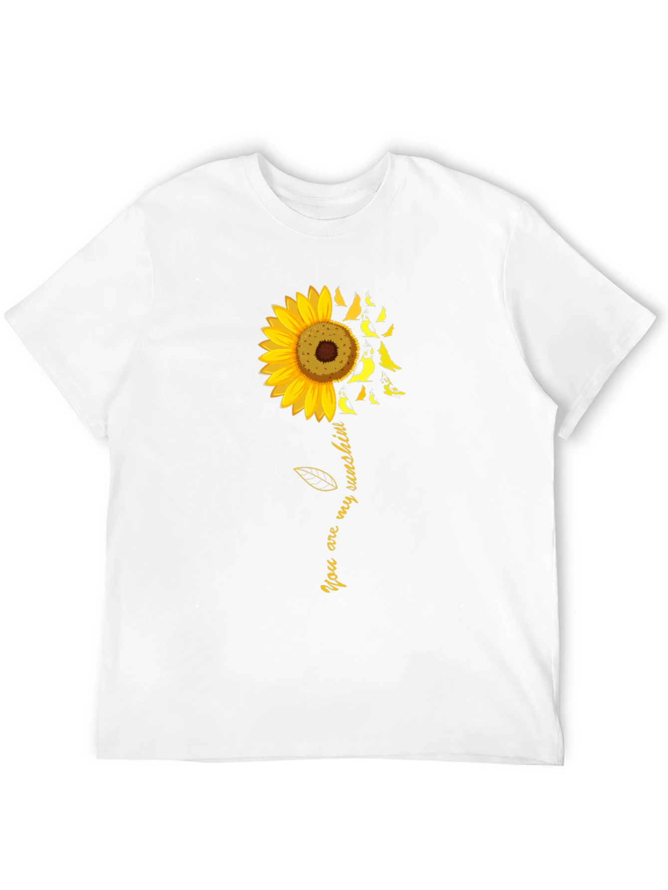 Black Sunflower Bird T-Shirt - You Are My Sunshine Tee view 12
