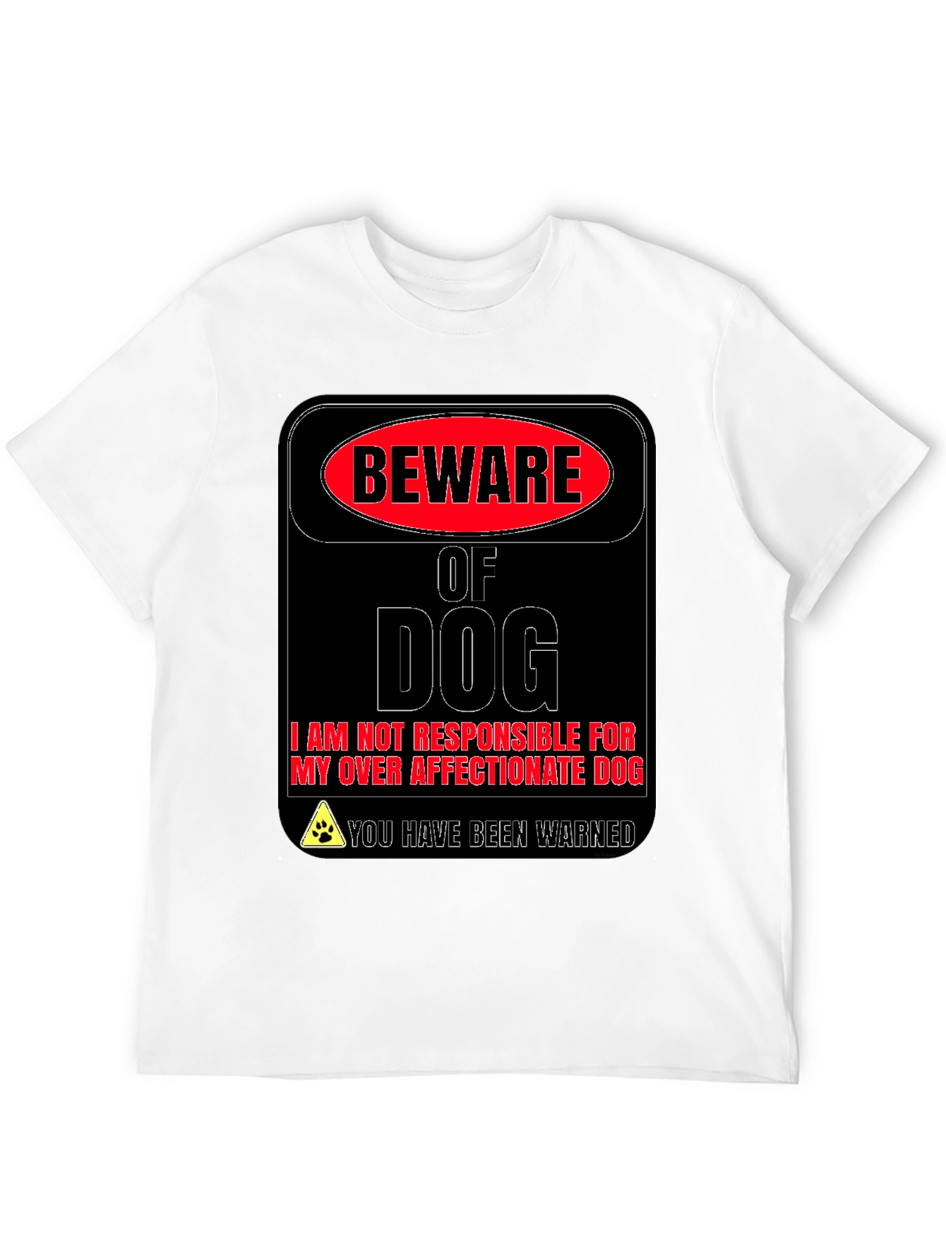 Black Beware of Dog Novelty Graphic T-Shirt view 12