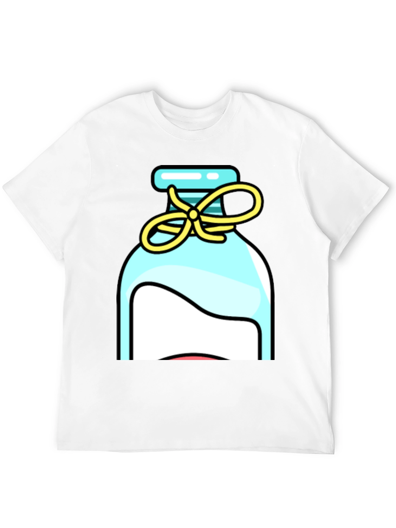 Black Whimsical Bottle Graphic Tee - Stylish Unisex T-Shirt view 12