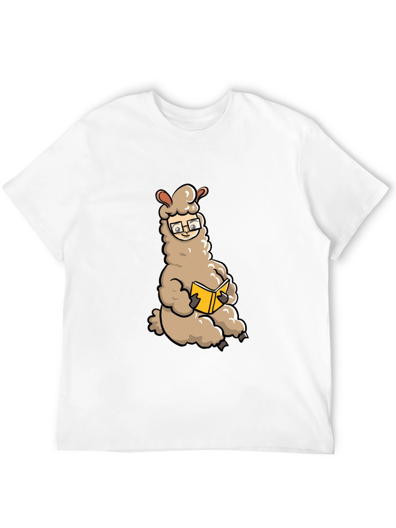 Black Llama Reading Book Graphic Tee - Black view 12