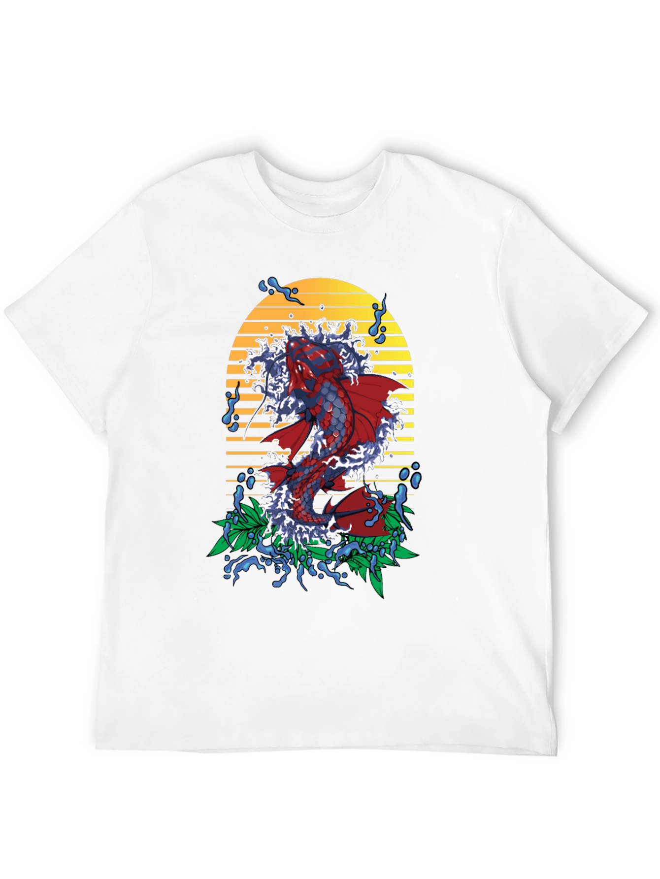 Black Koi Fish Graphic Tee - Men's Black T-Shirt view 12