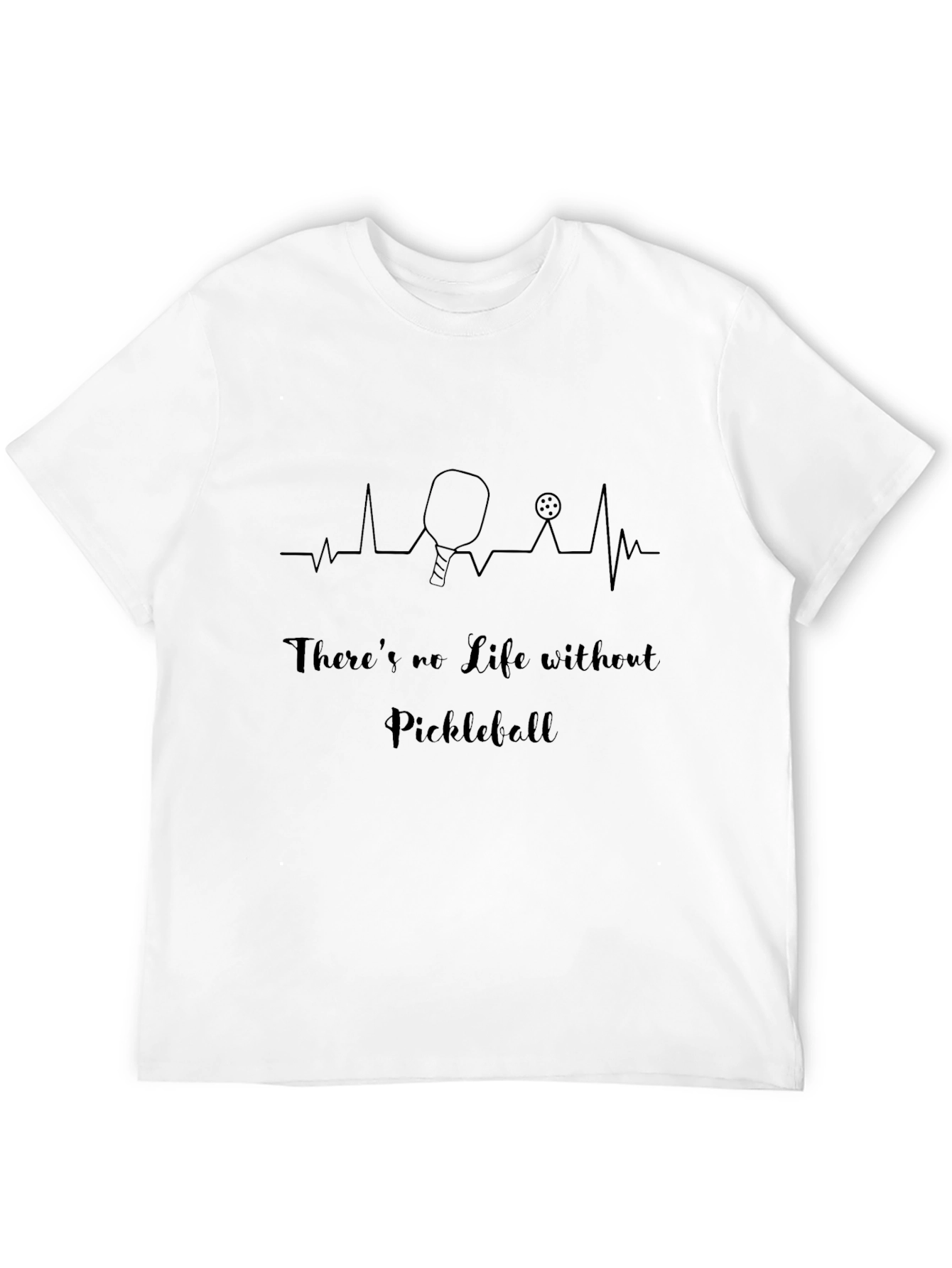 Black Pickleball Heartbeat T-Shirt view 12